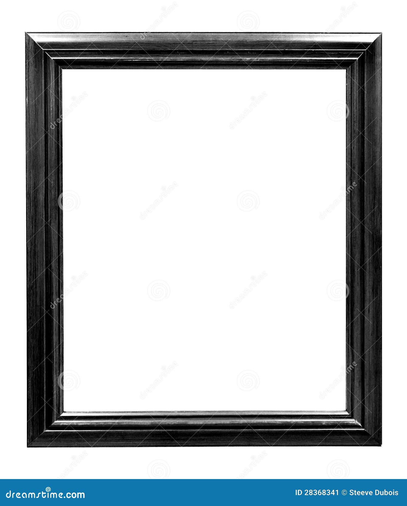 black lacquered wooden frame  on white