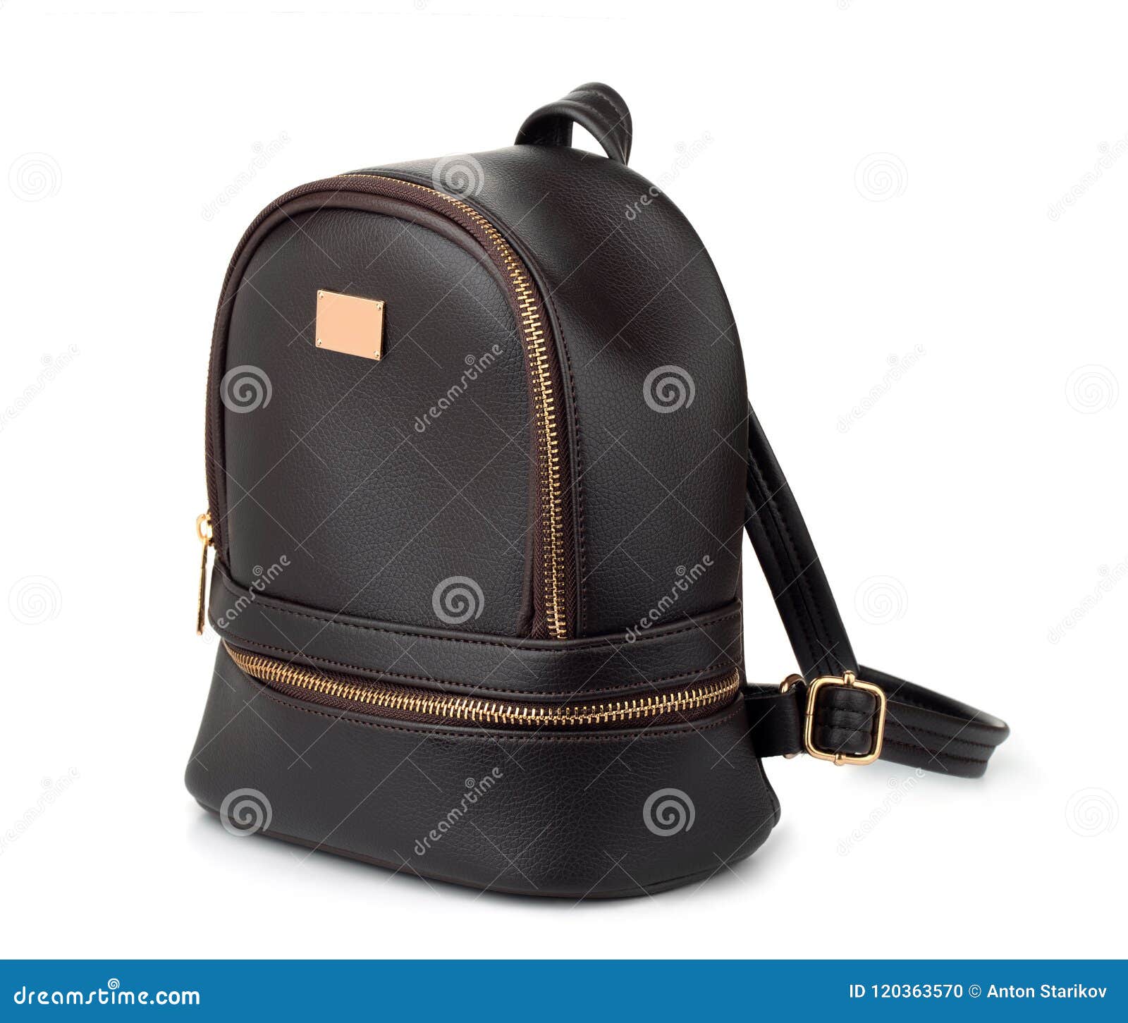 Black leather backpack stock photo. Image of black, fashionable - 120363570