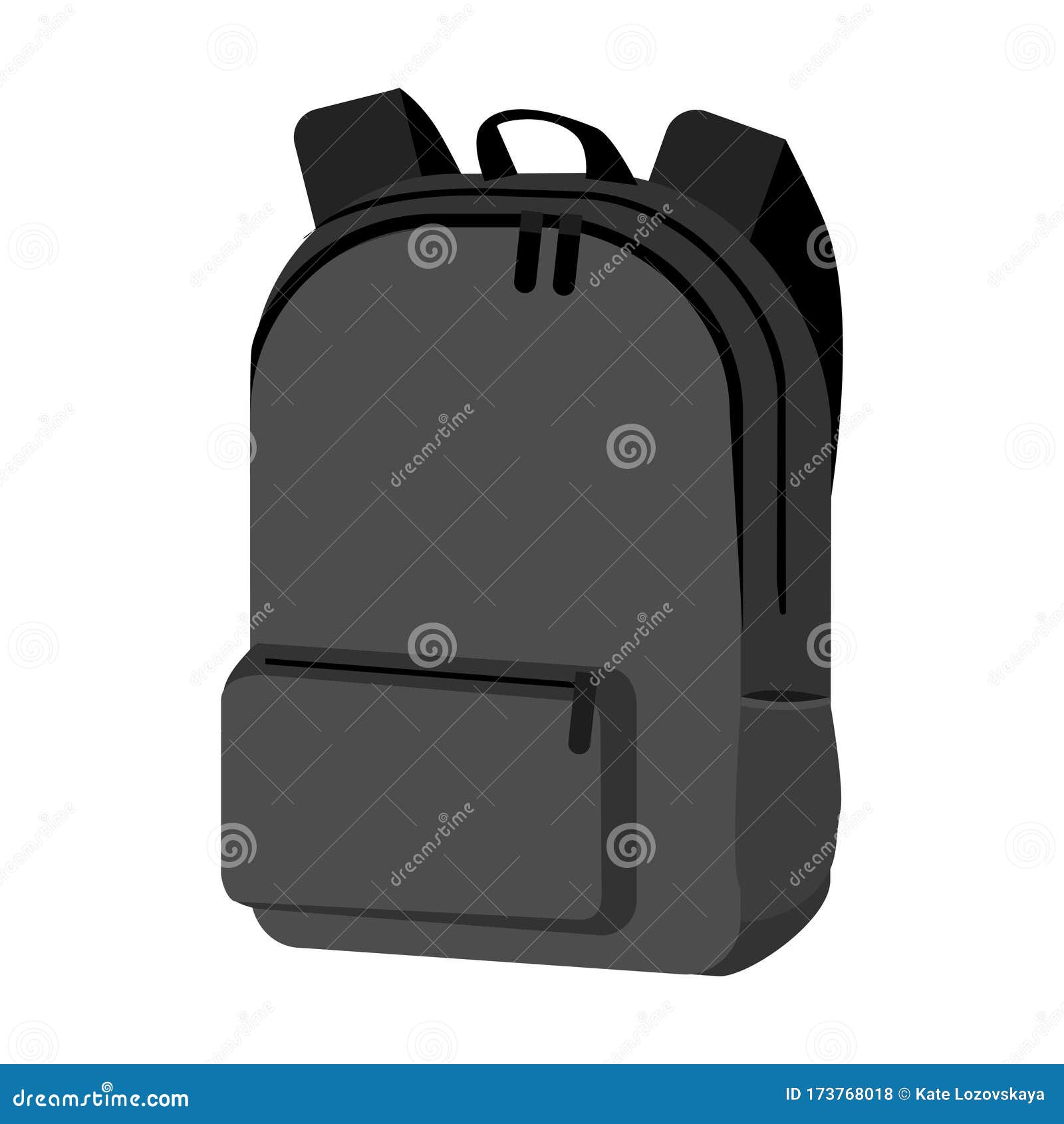 Download Black Leather Backpack Front View. Bag For Study With ...