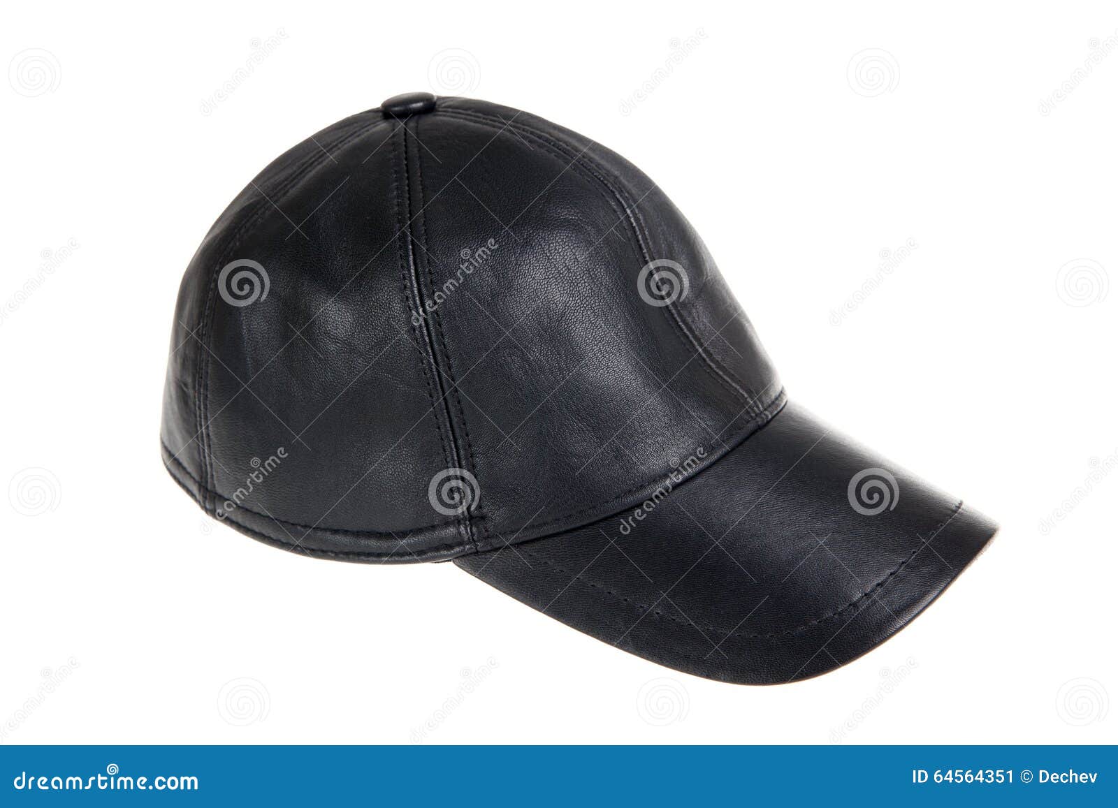 Black Leather Baseball Hat on a White Stock Image Image of casual