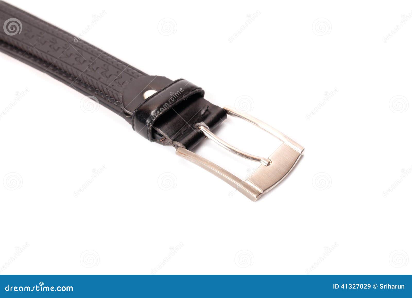 Black leather belt stock image. Image of isolated, attached 41327029