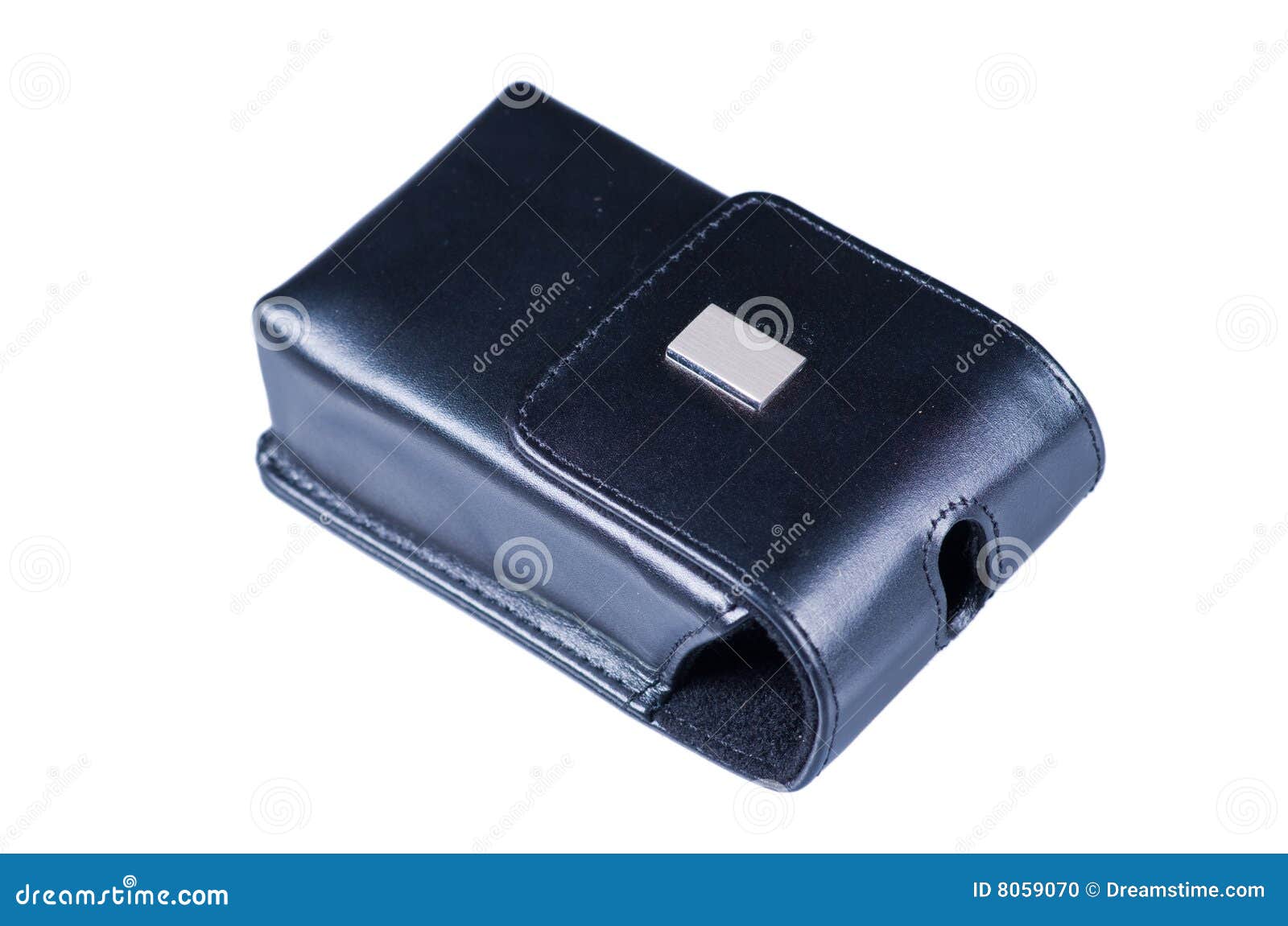Black leather camera case stock photo. Image of metal 8059070