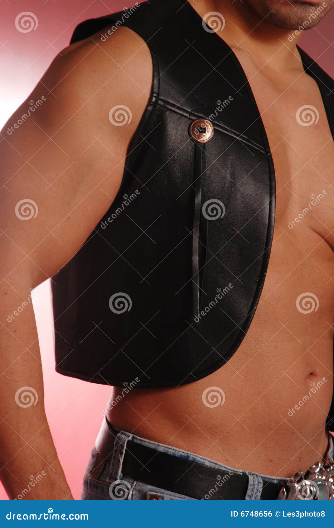 Black leather cowboy vest stock photo. Image of vest, tassel 6748656