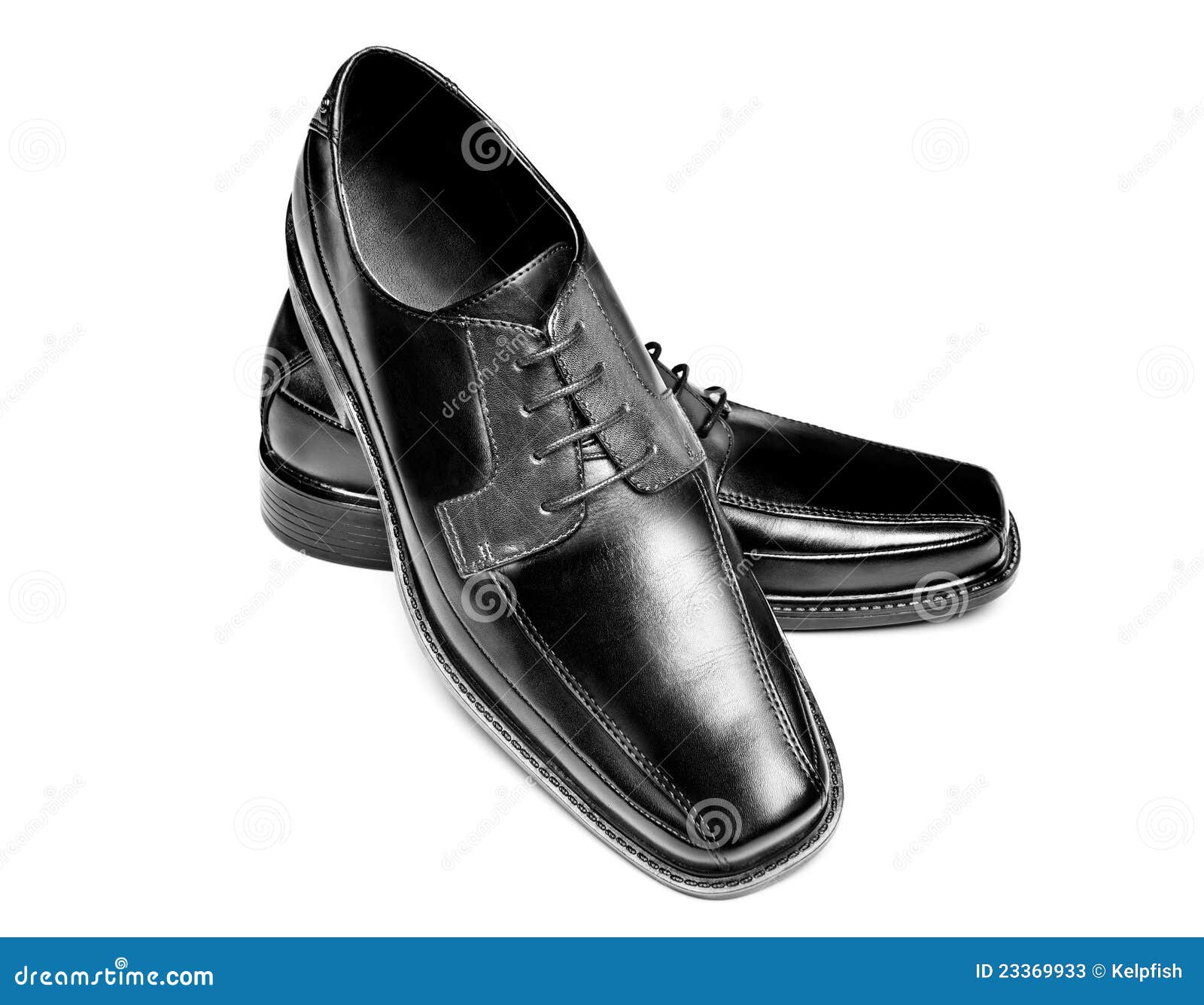 Black leather dress shoes stock image. Image of gray - 23369933