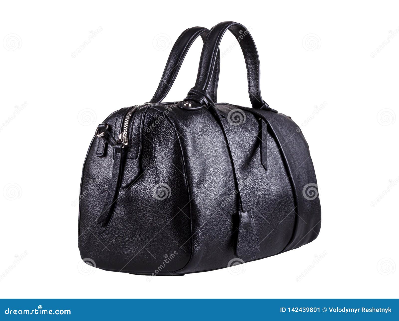Download Black Leather Duffle Bag Isolated On White Background ...