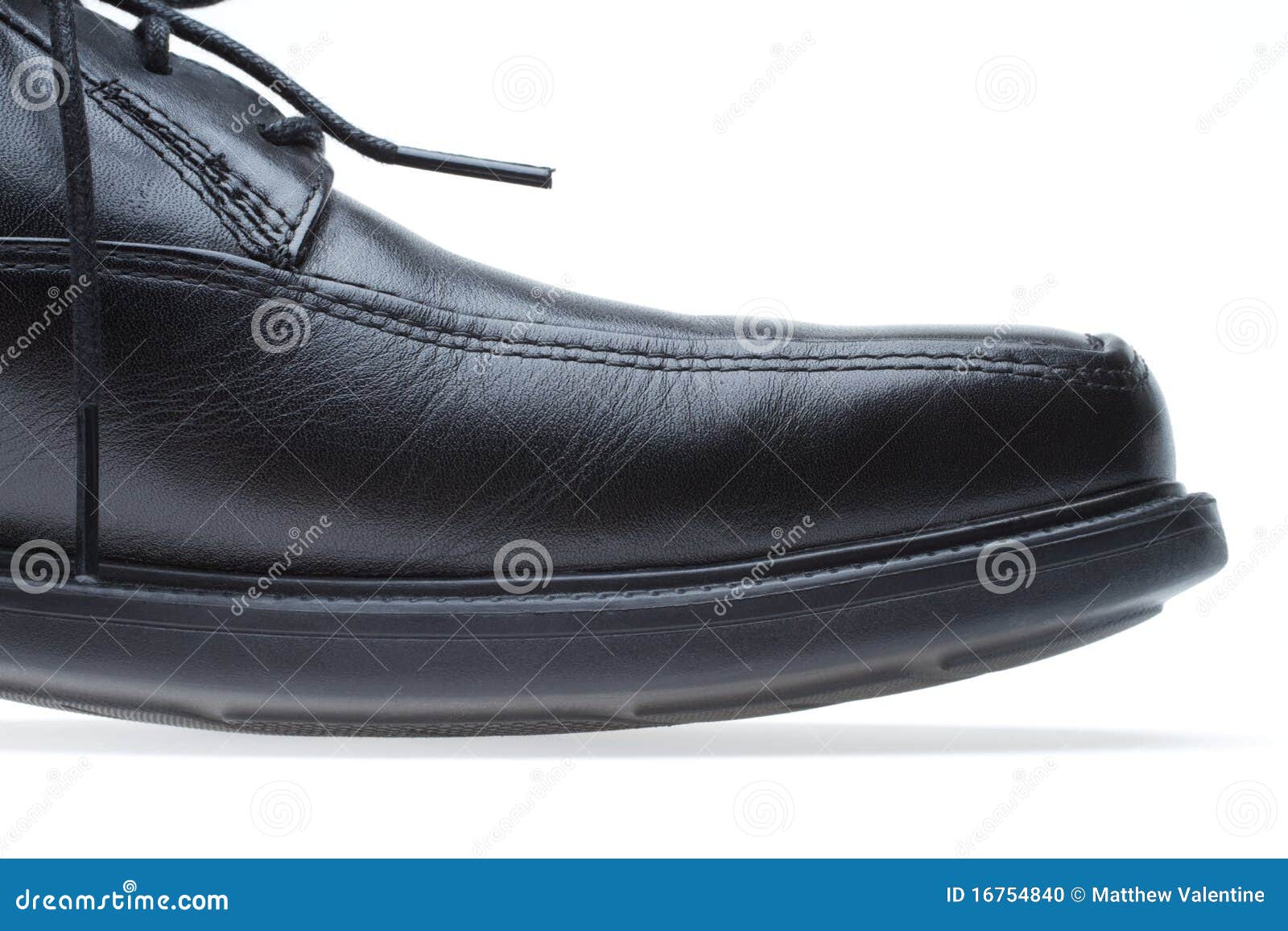 Black Leather Men S Dress Shoe (toe) Stock Photo Image of front
