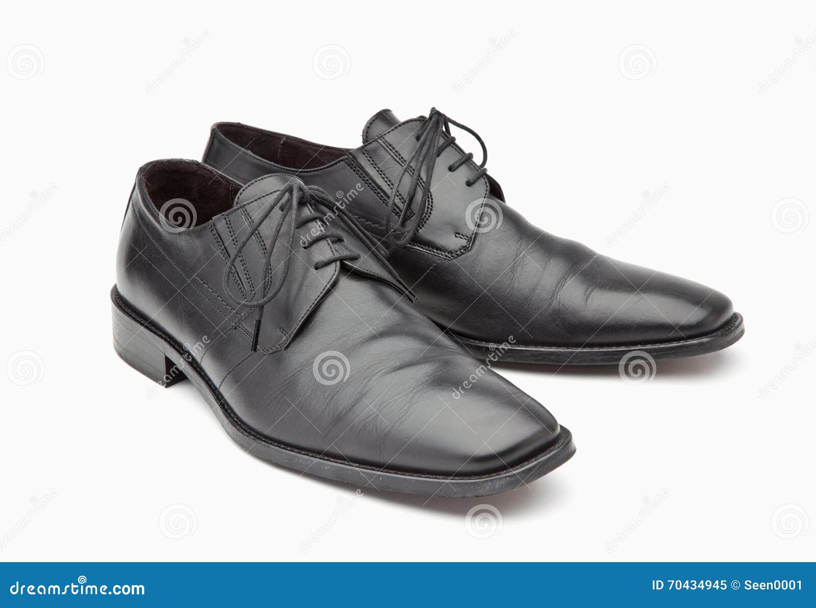 Black leather mens shoes stock image. Image of heel, style - 70434945