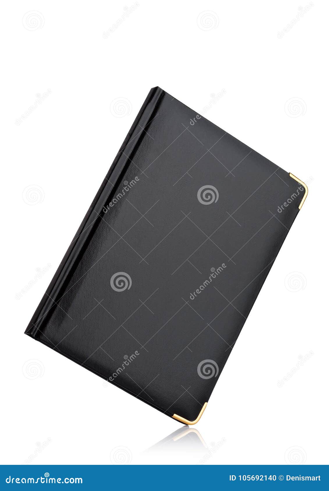 Black Leather Daily Notepad Book On White Stock Photo Image of