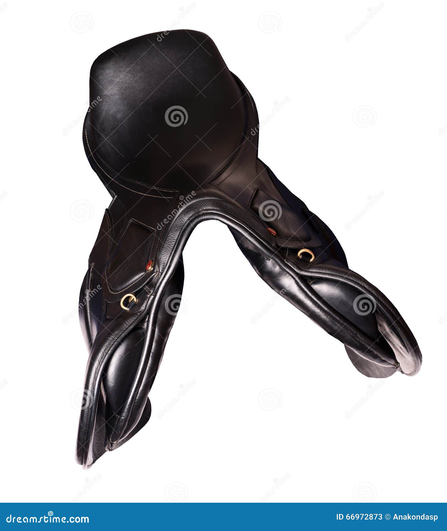 Black Leather Professional Jumping Saddle Isolated Stock Image Image
