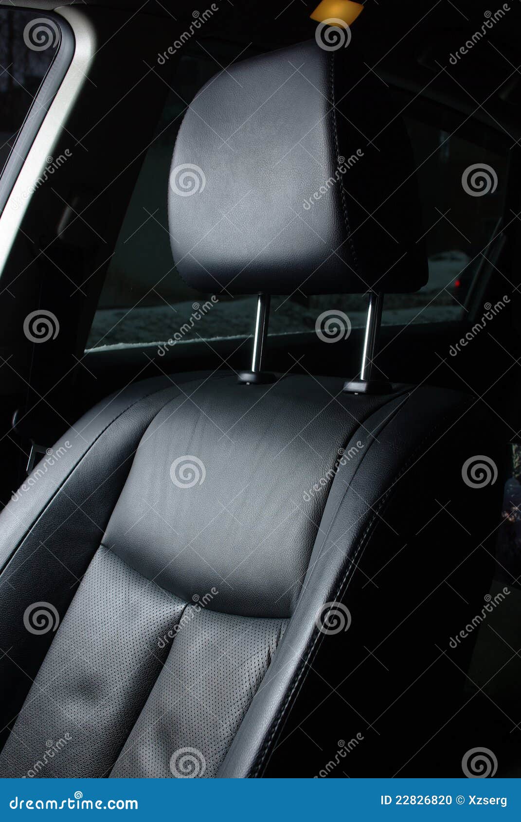 Black Leather Seat in a Car Stock Photo Image of industry, headrest