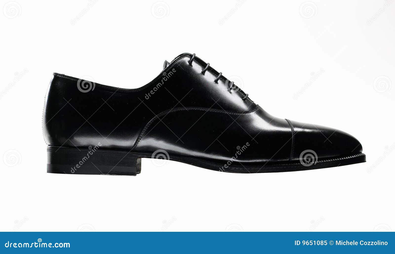 Black leather shoe stock image. Image of personal, clipping - 9651085