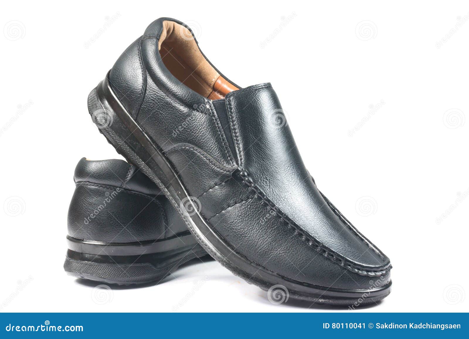 Black leather shoe stock image. Image of male, clothing - 80110041