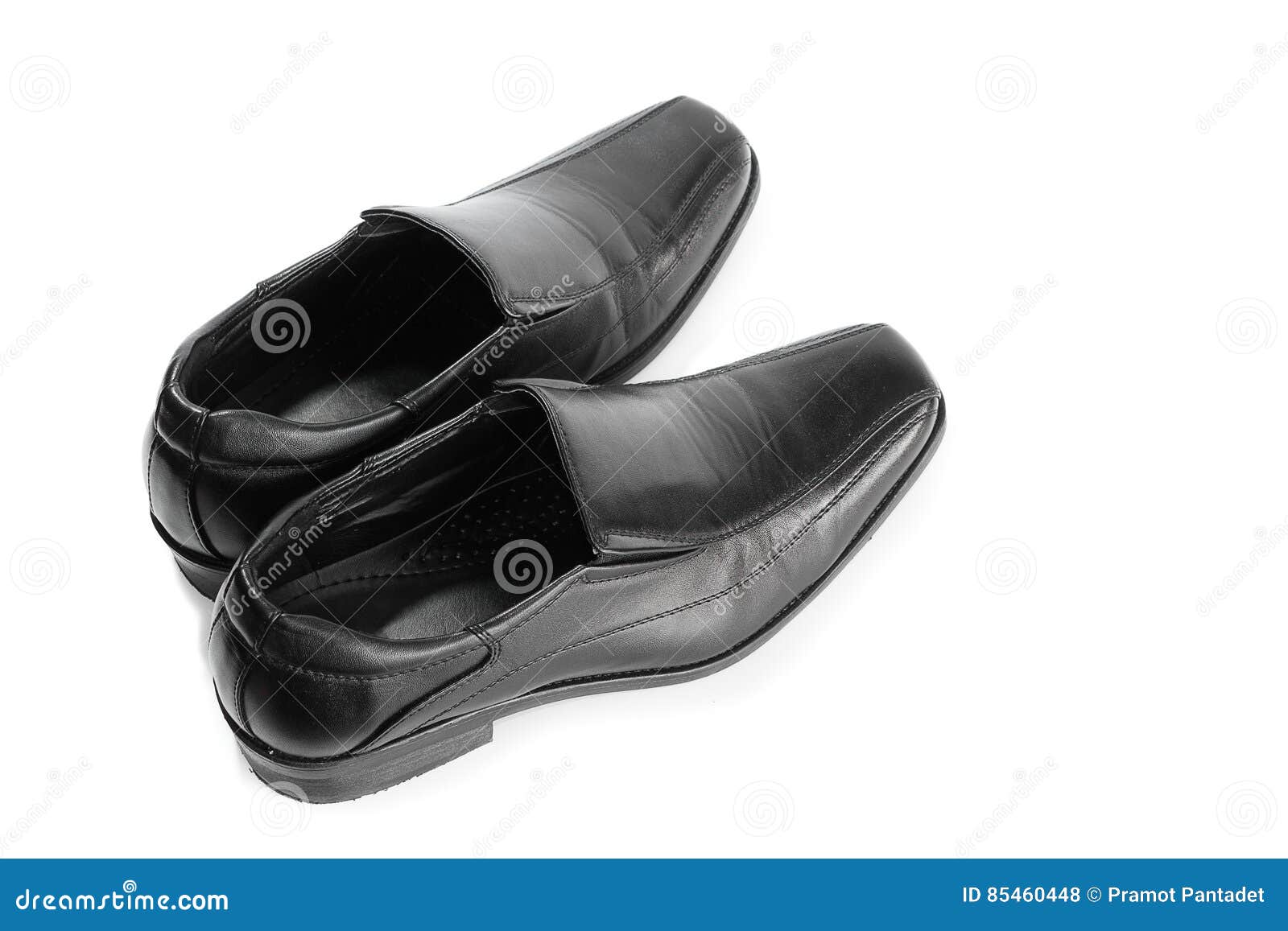 Black leather shoe stock photo. Image of clothing, pair - 85460448