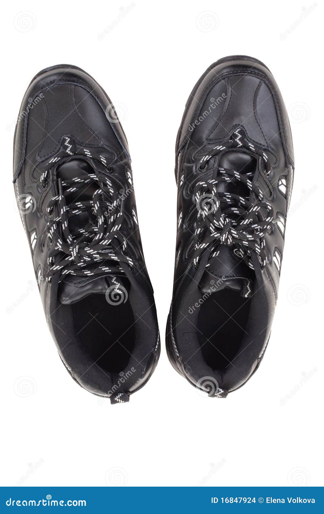 Black Leather Shoes on a White Background Stock Photo - Image of ...