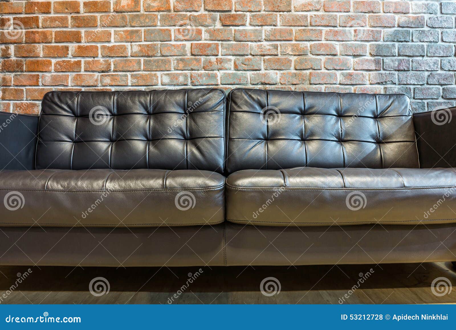 Black Leather Sofa for Interior Design in a Room Stock Photo Image of