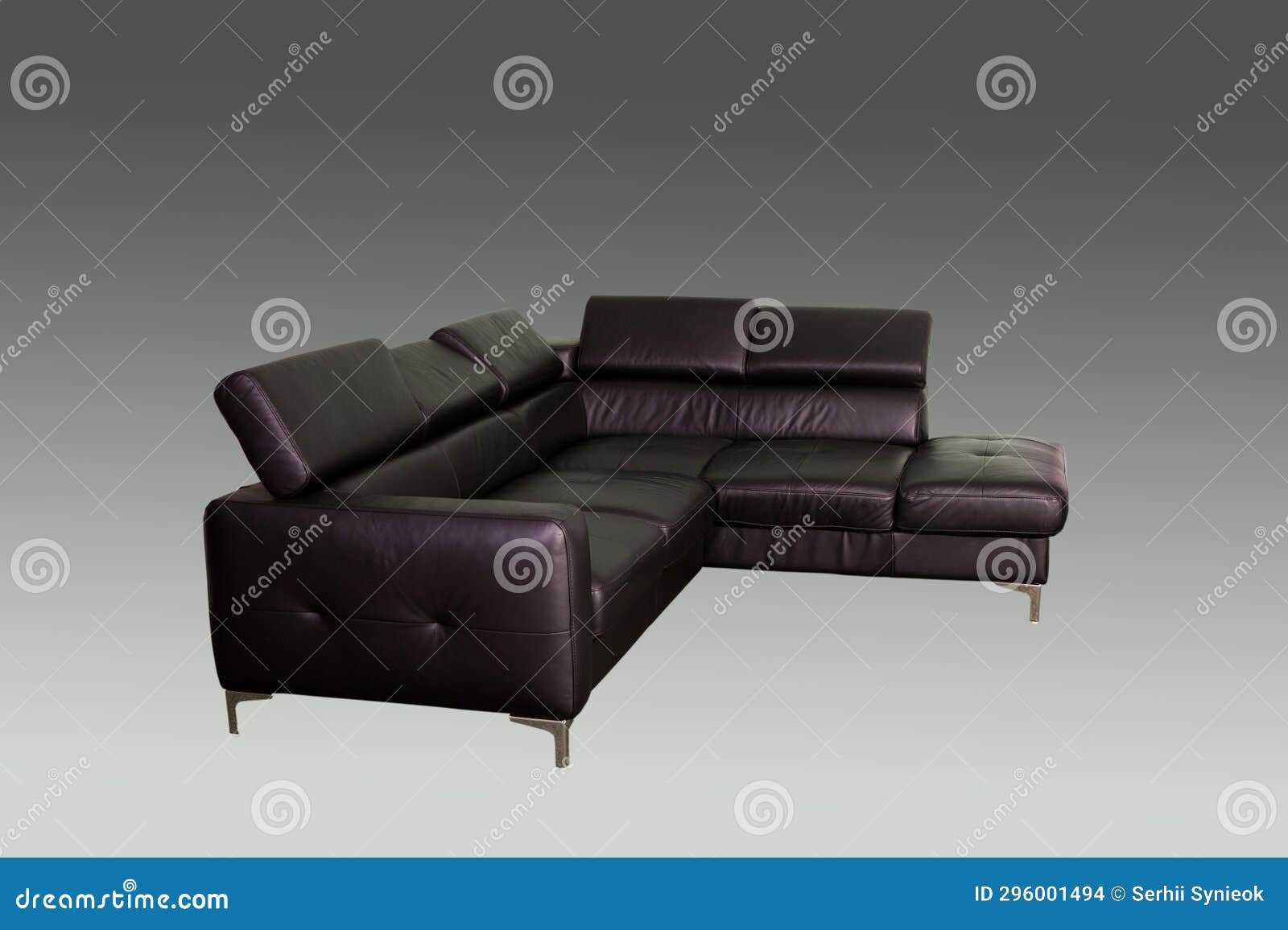 Black Leather Sofa for Office Stock Photo Image of design, interior