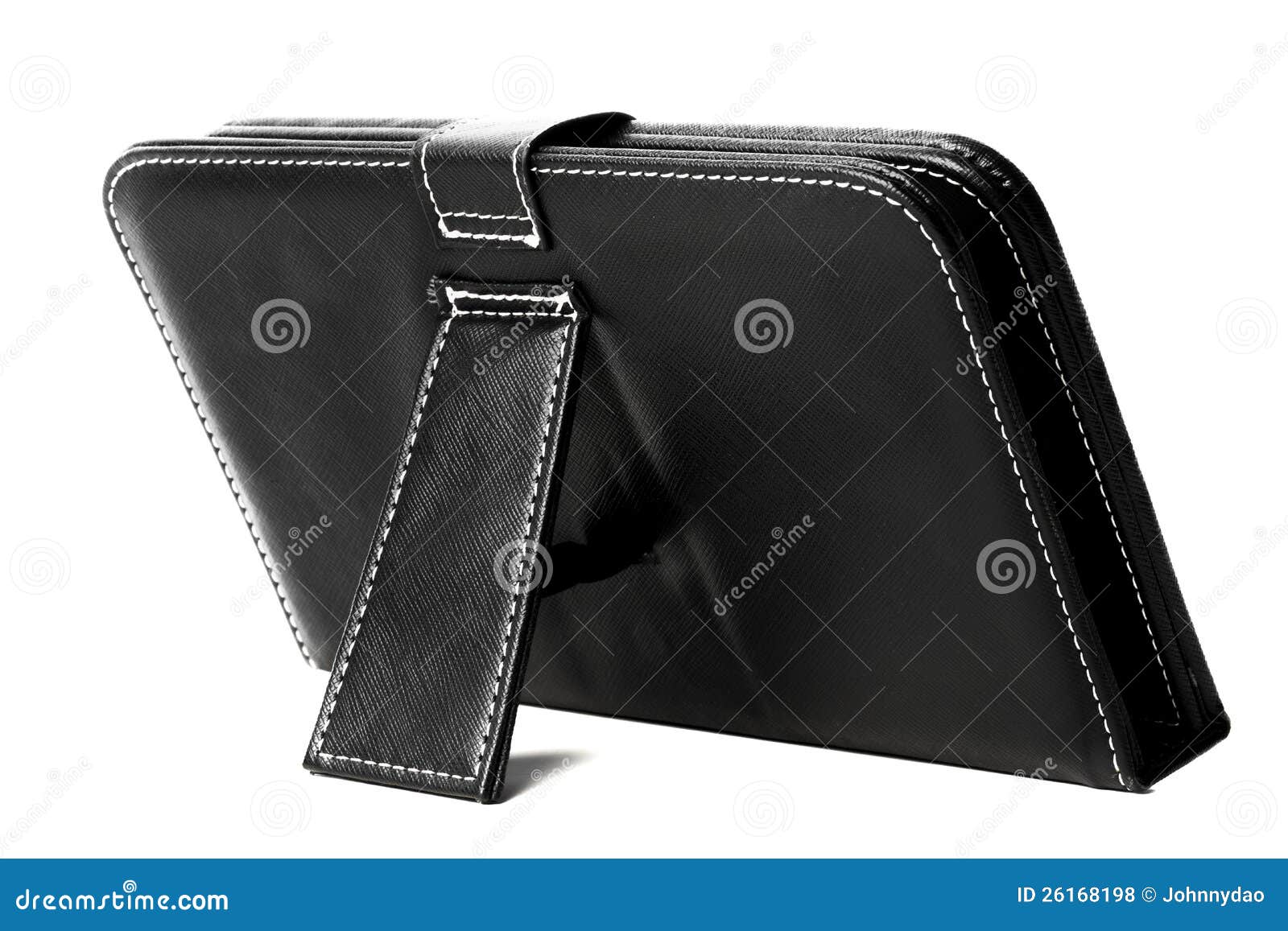 Black leather tablet case stock photo. Image of protection - 26168198