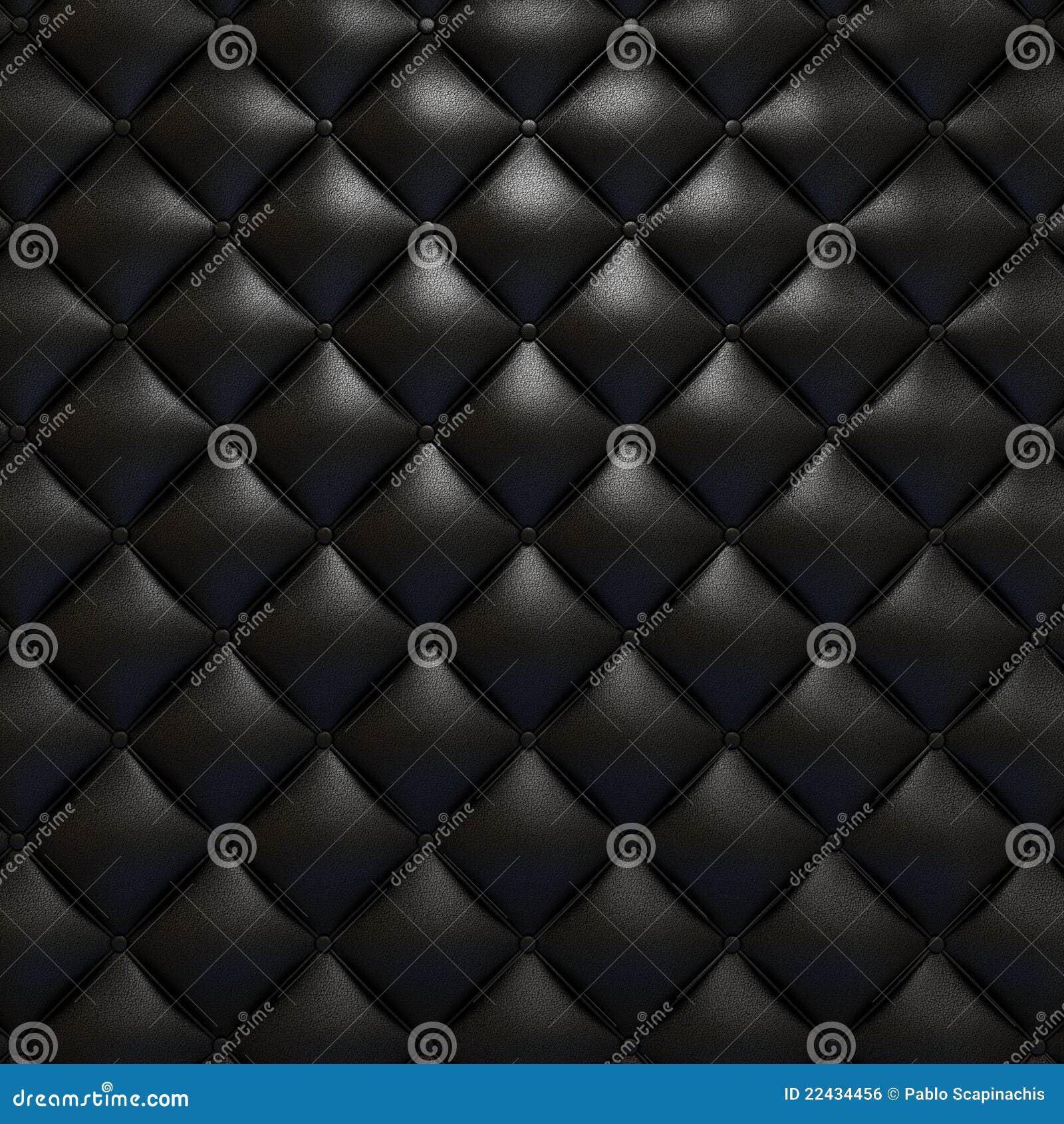 Black Quilted Leather Background, Leather background