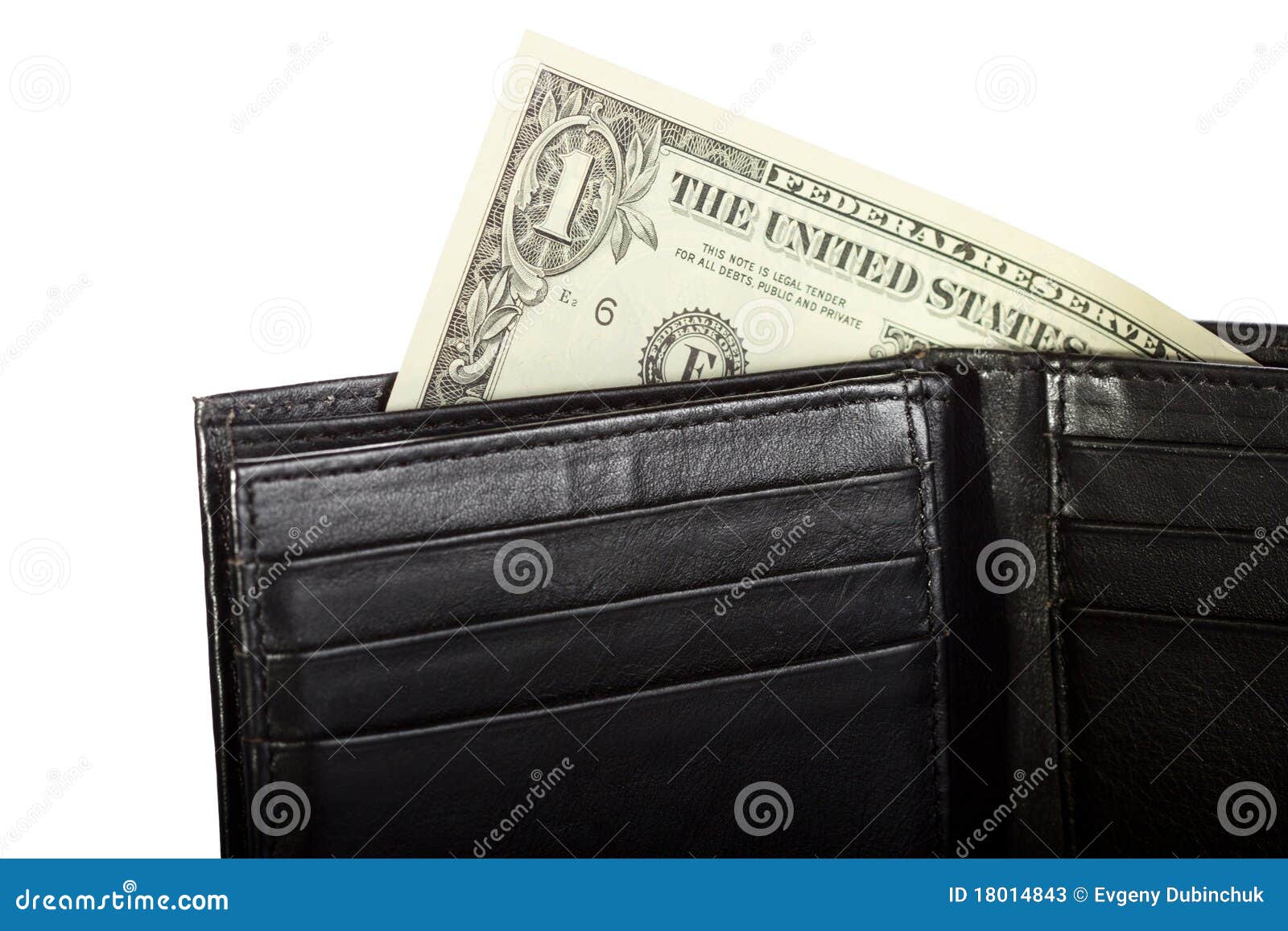 Black Leather Wallet with Dollar Inside Stock Image Image of currency