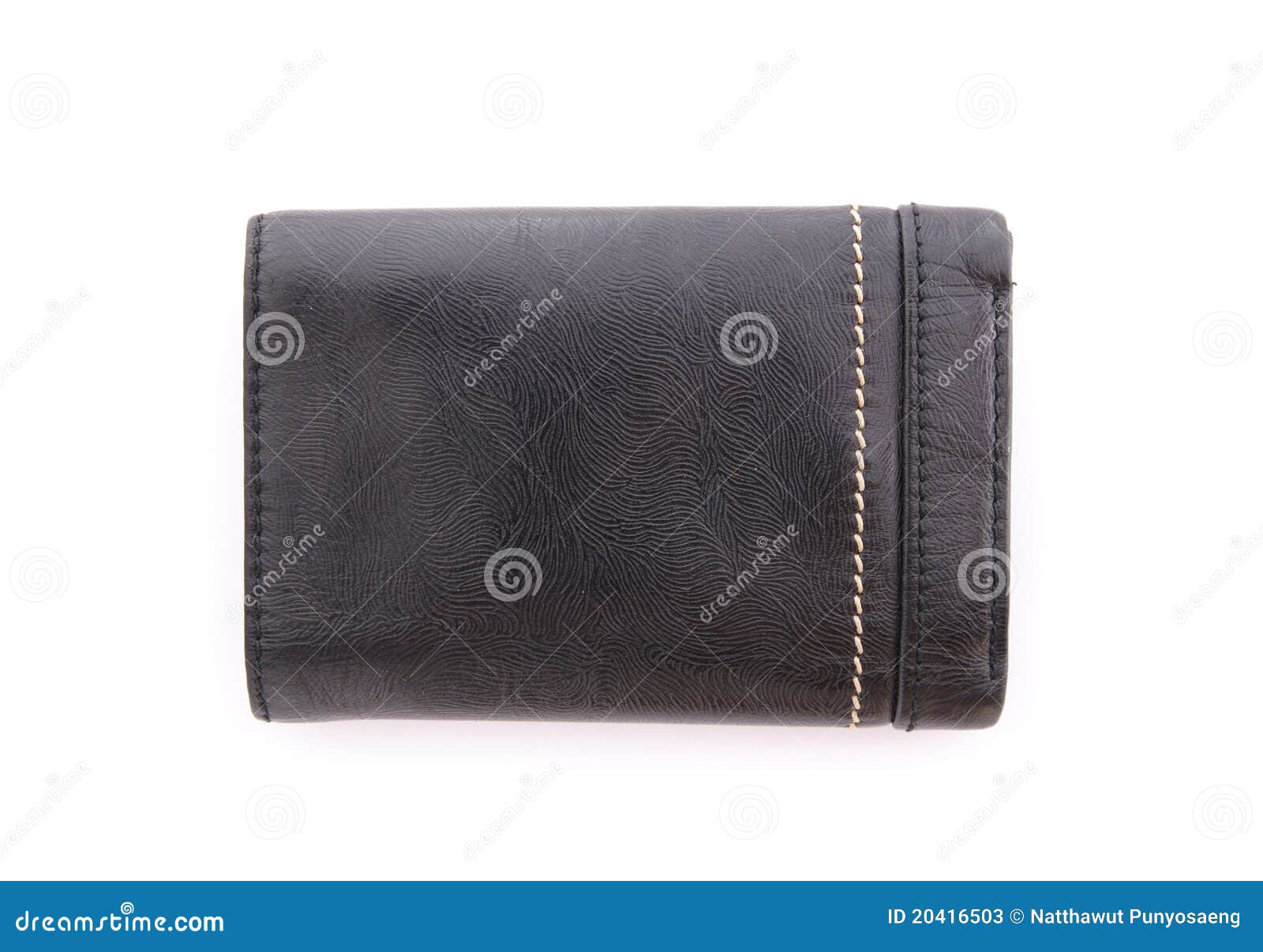 Black Leather Wallet Isolated Stock Image - Image of card, macro: 20416503