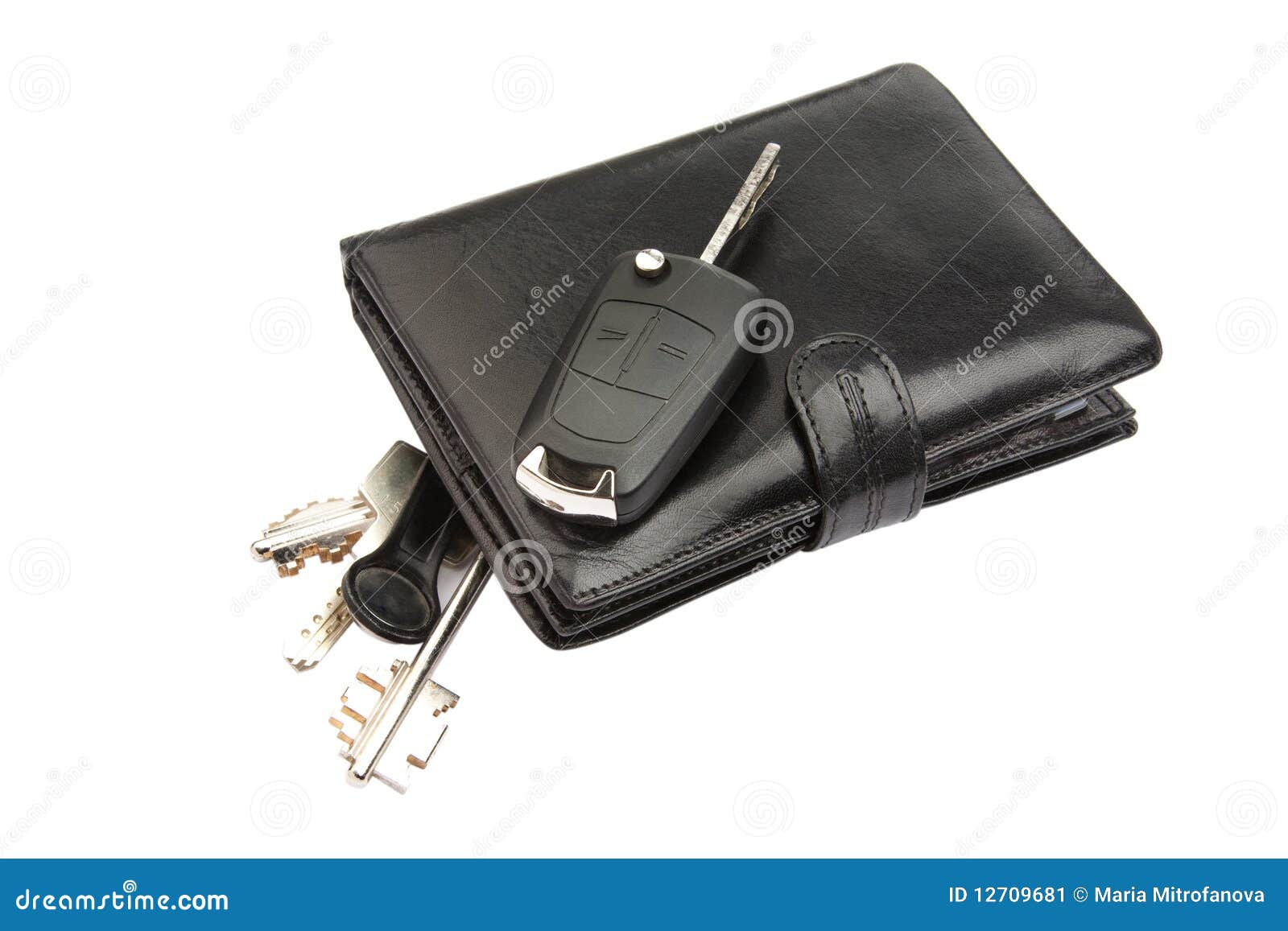 Black Leather Wallet and Keys Stock Image Image of closeup, style