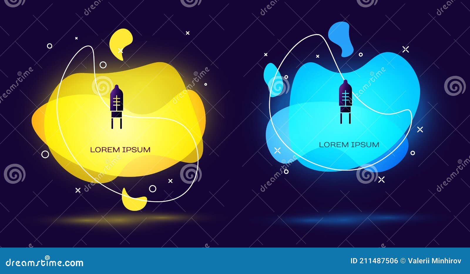 black light emitting diode icon  on black background. semiconductor diode electrical component. abstract banner