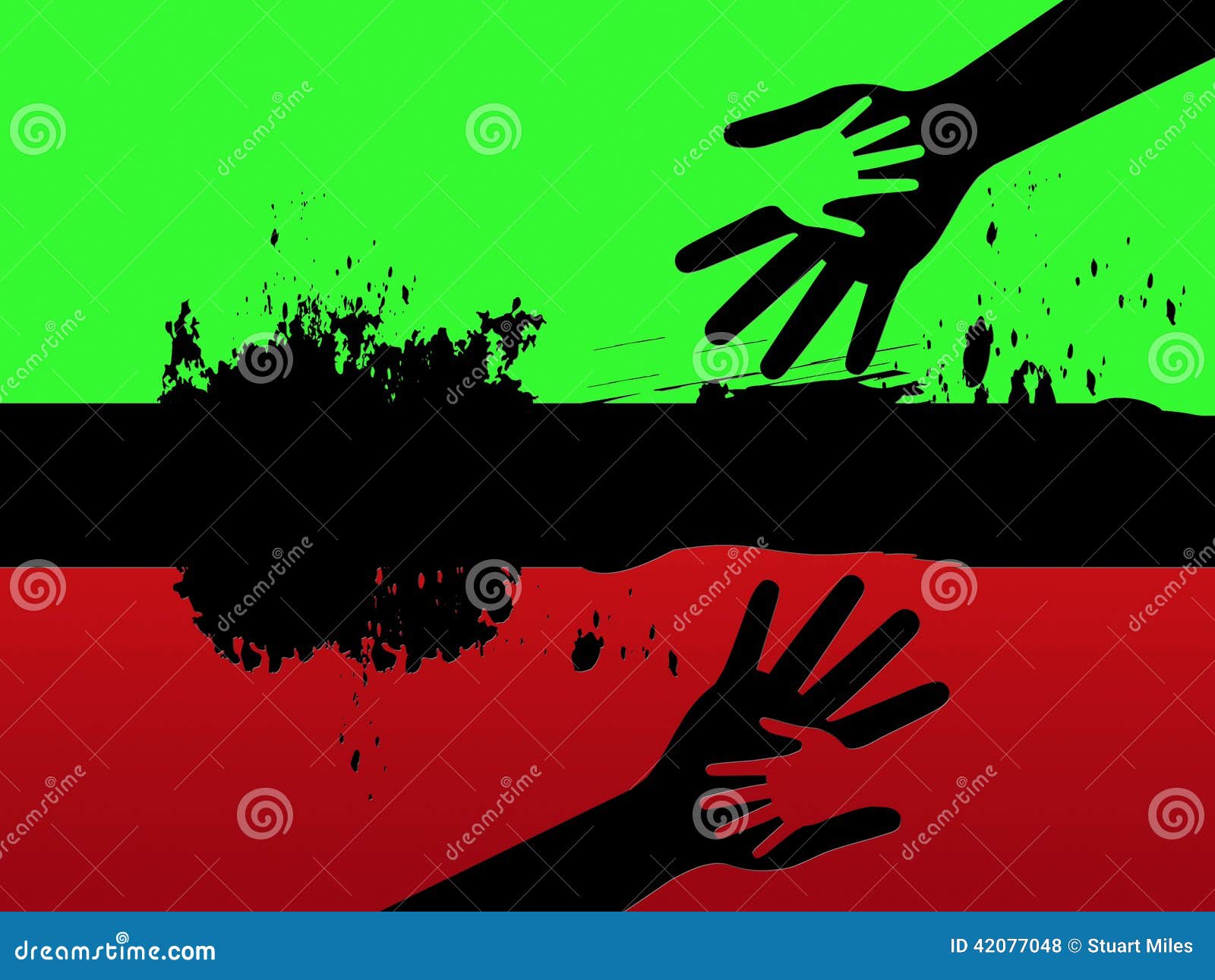 Black Line Background Means Holding Hands and Relationship Stock