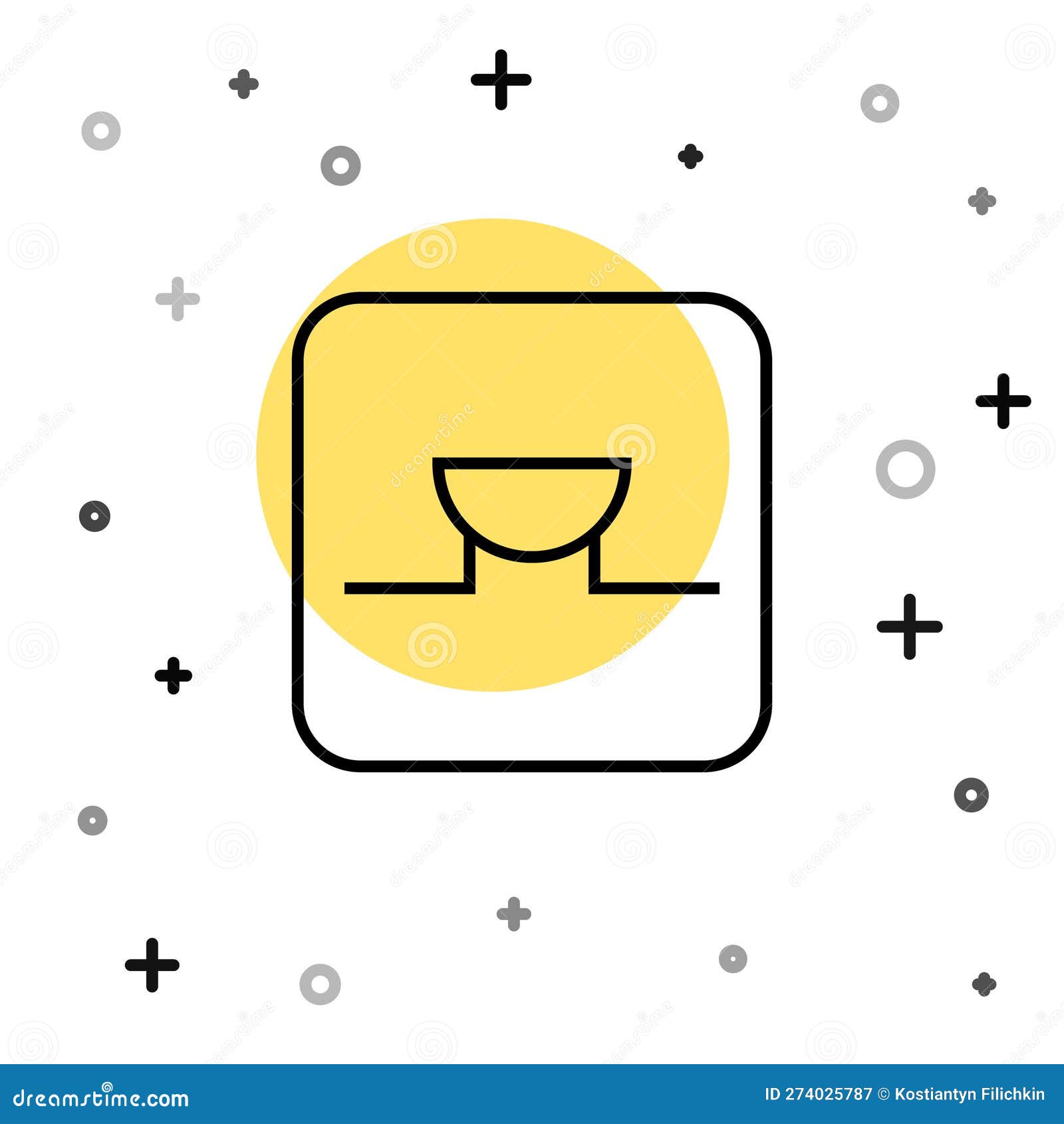 Black Line Buzzer in Electronic Circuit Icon Isolated on White