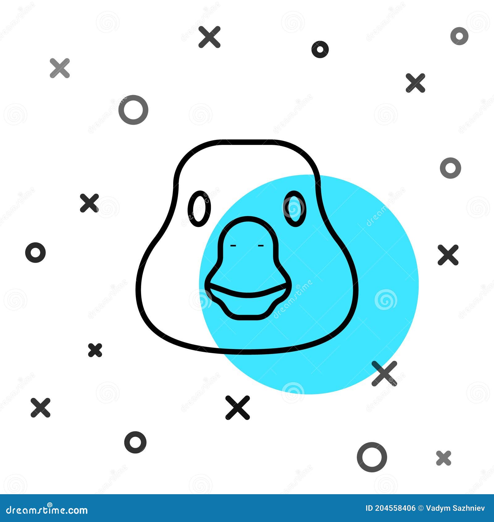 black line goose bird icon  on white background. animal . random dynamic s. 
