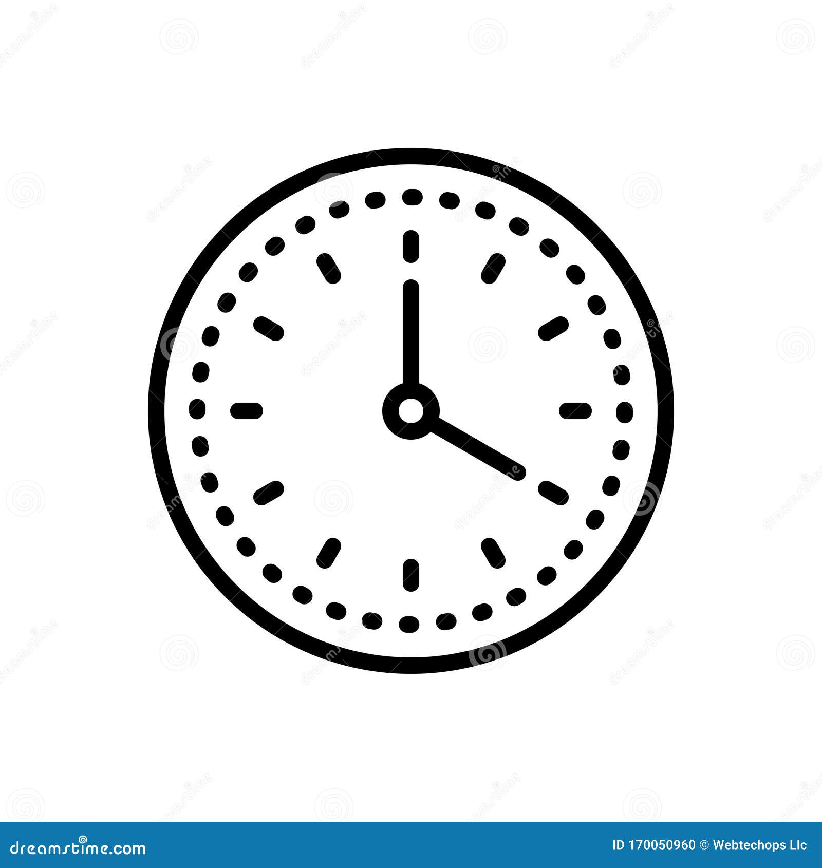 Black Line Icon for Clock, Time Keeper and Countdown Stock Vector