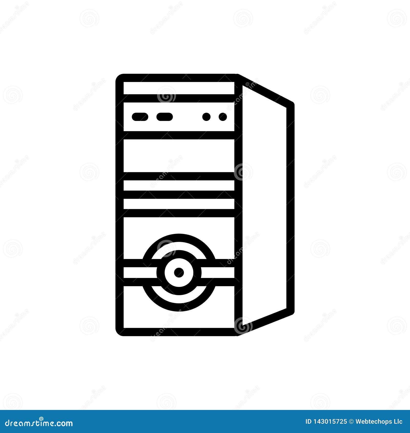 Black Line Icon for Cpu Processor and Hardware Stock Vector  Illustration  of icon symbol 143015725