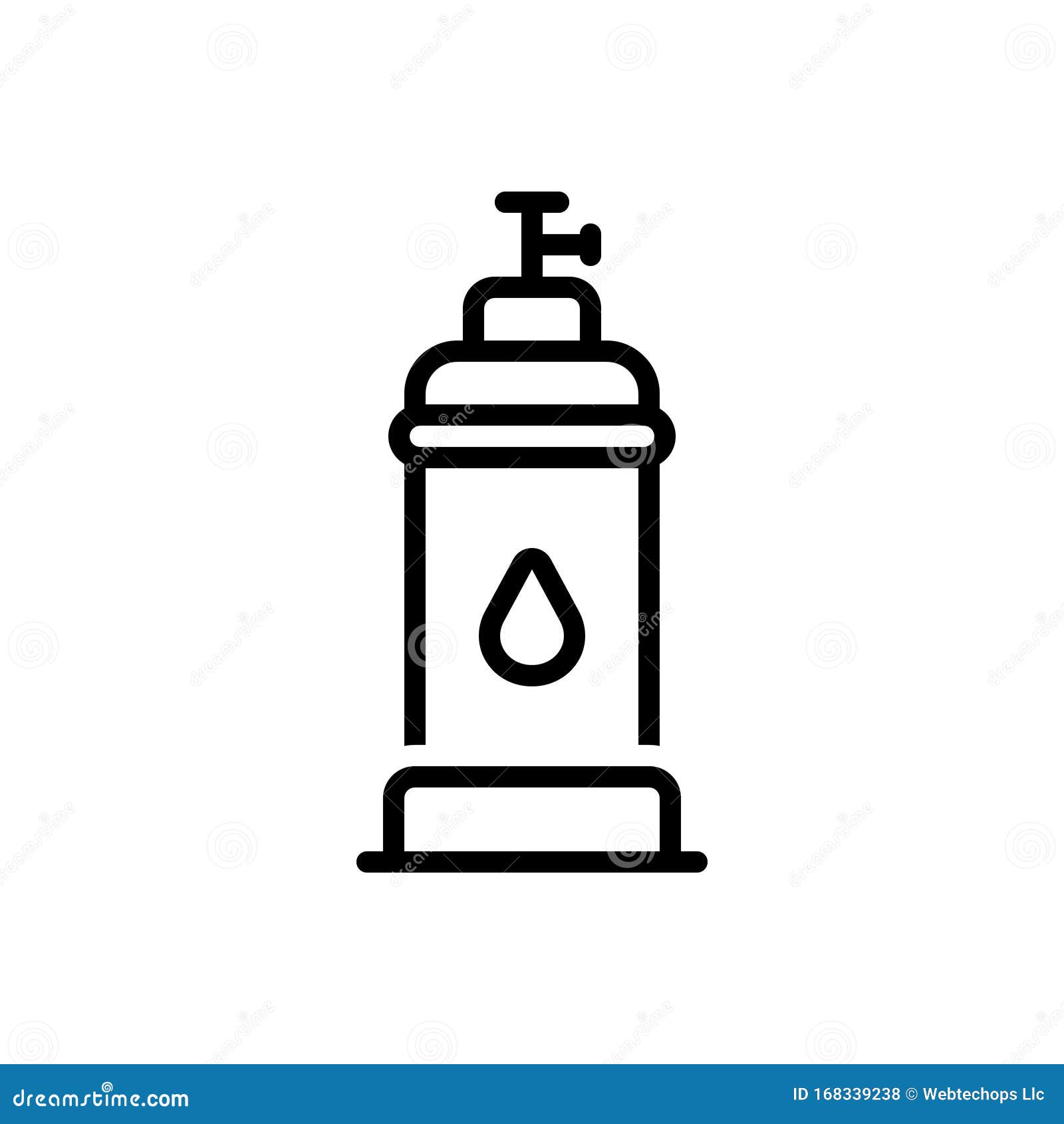 black line icon for gas, fuel and liquid