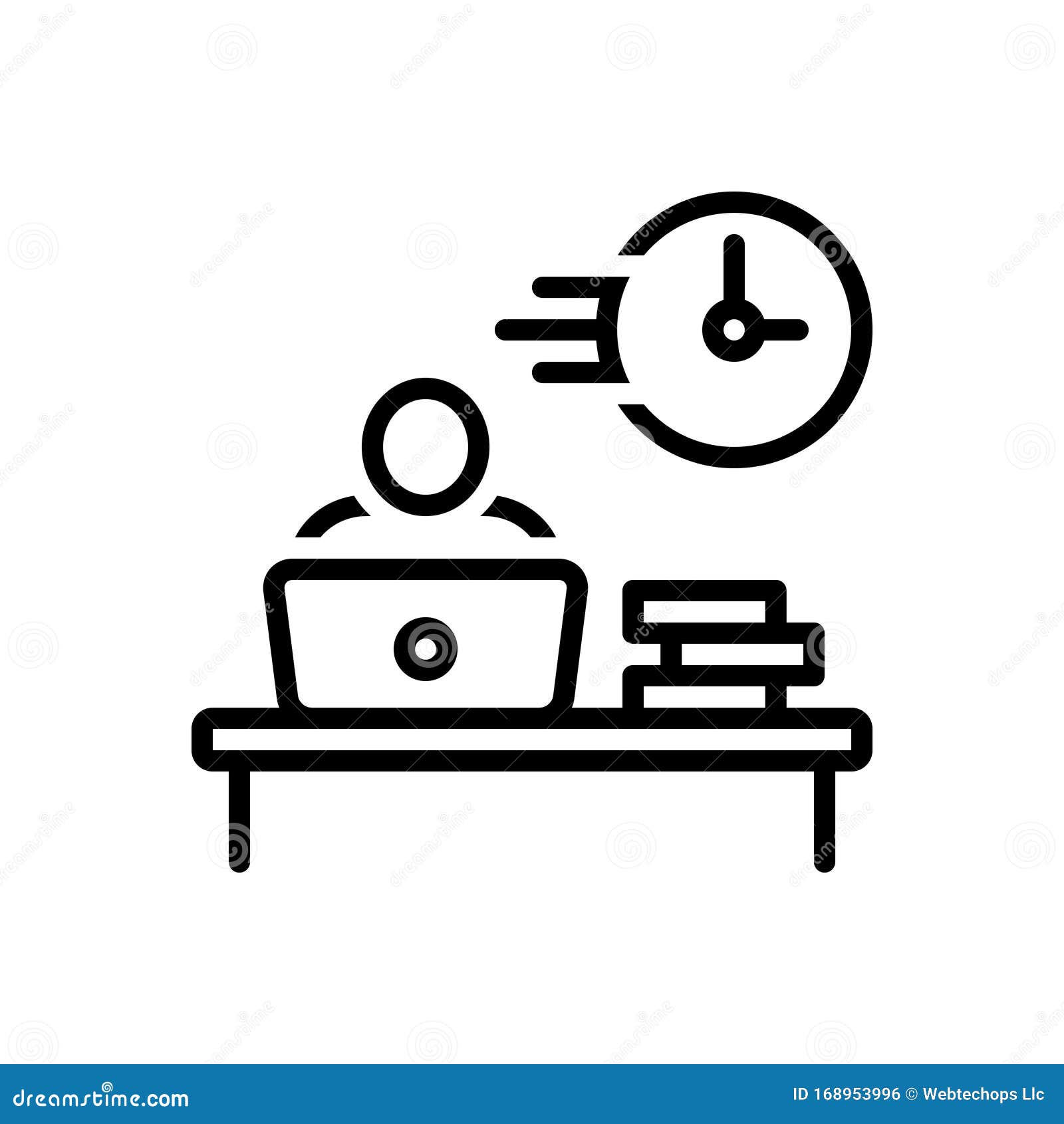 black line icon for immediate, quick and instant