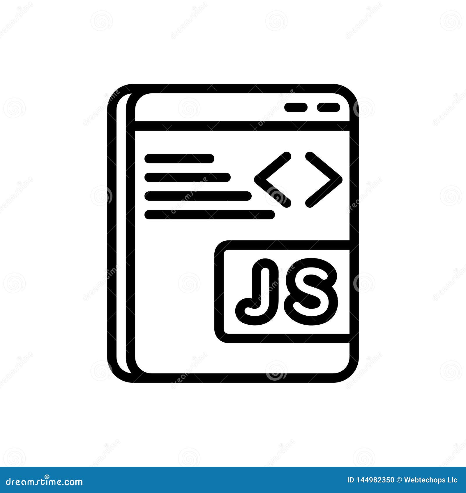Black Line Icon for Javascript, Programming and Software Stock Vector ...