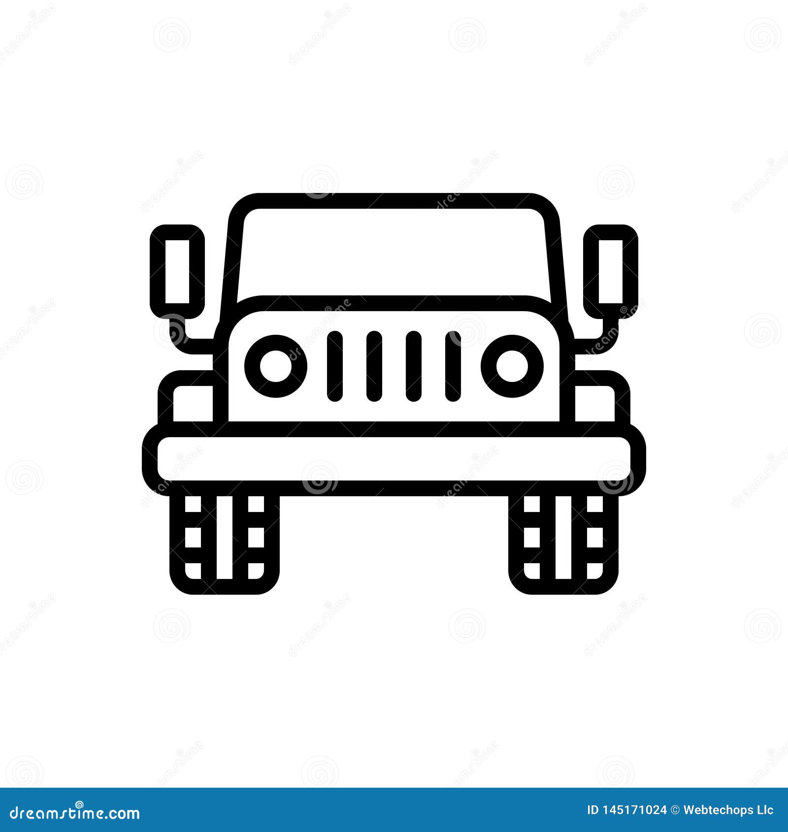 Black Line Icon for Jeep, Automobile and Transportation Stock Vector -  Illustration of transportation, silhouette: 145171024