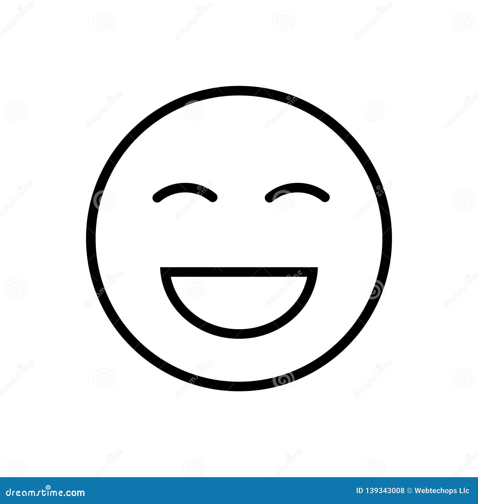 black line icon for laugh, laughter and emotion
