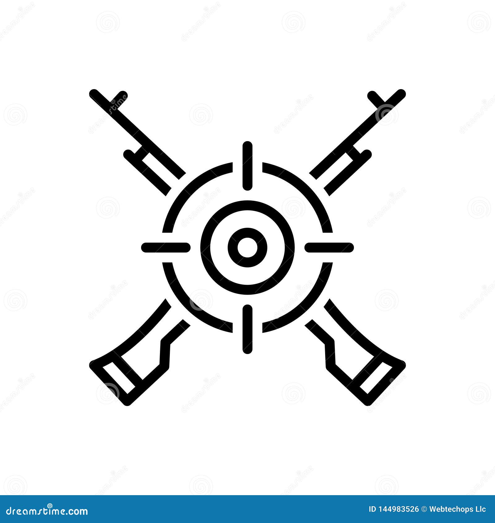 black line icon for marksman, sharpshooter and target