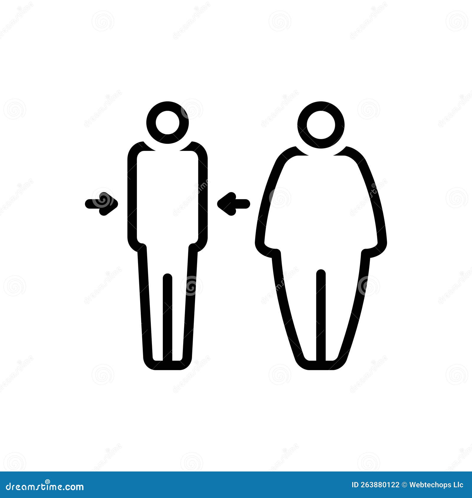 Black Line Icon for Slim, Tall and Length Stock Vector Illustration