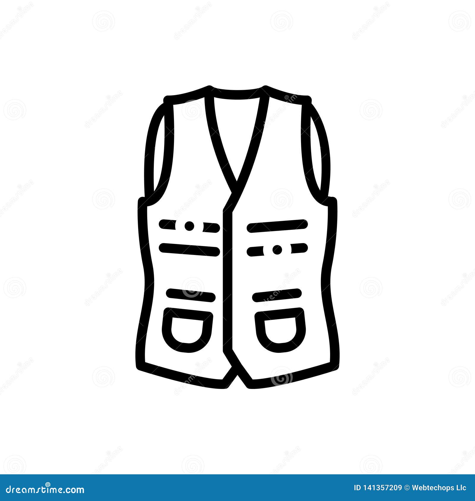 Black Line Icon for Vest, Jackets and Clothing Stock Vector ...