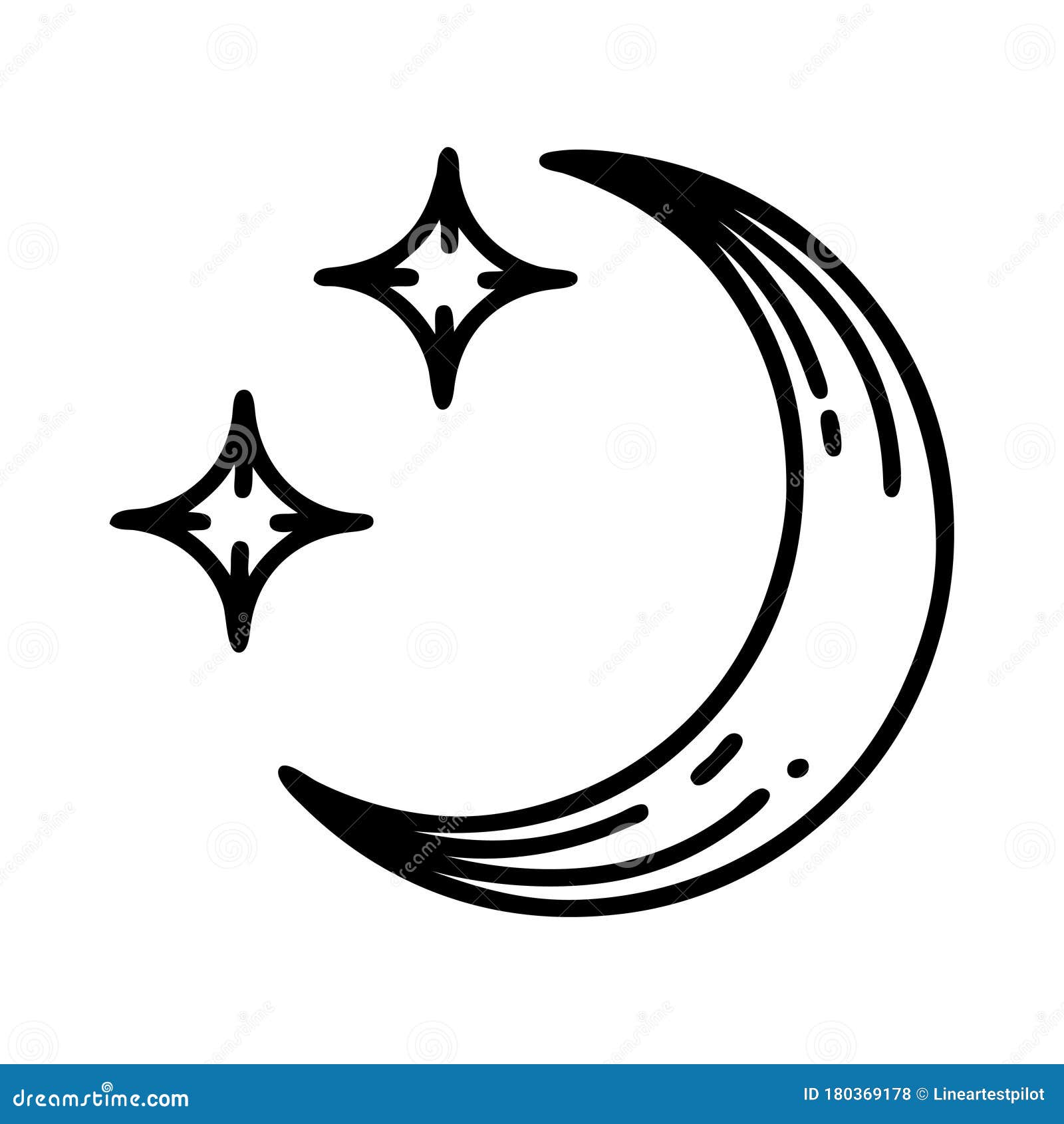 Magical star with moon tattoos