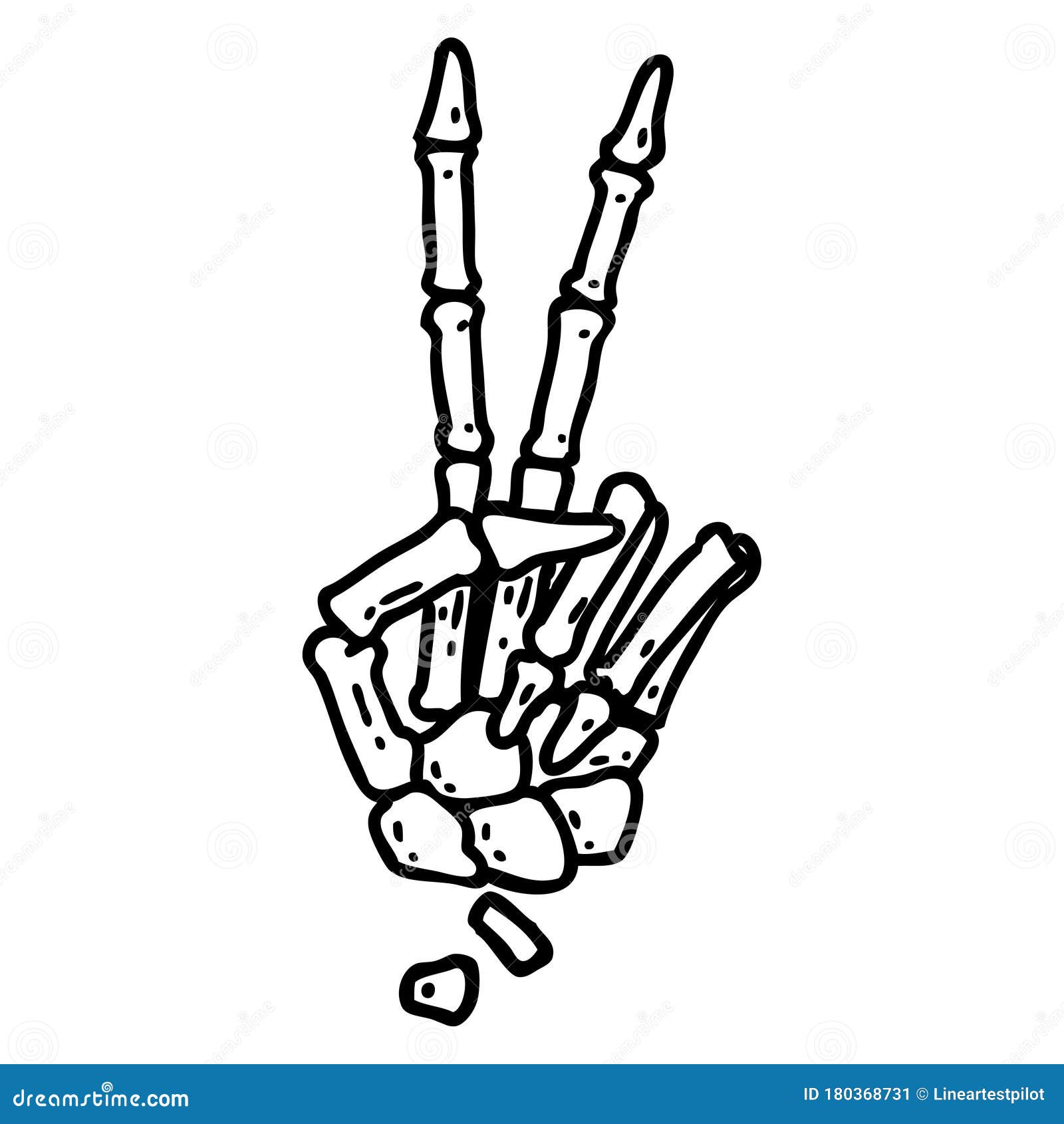 Tattoo style icon of a skeleton hand giving a peace sign Iconic tattoo  style image of a skeleton giving a peace sign  CanStock