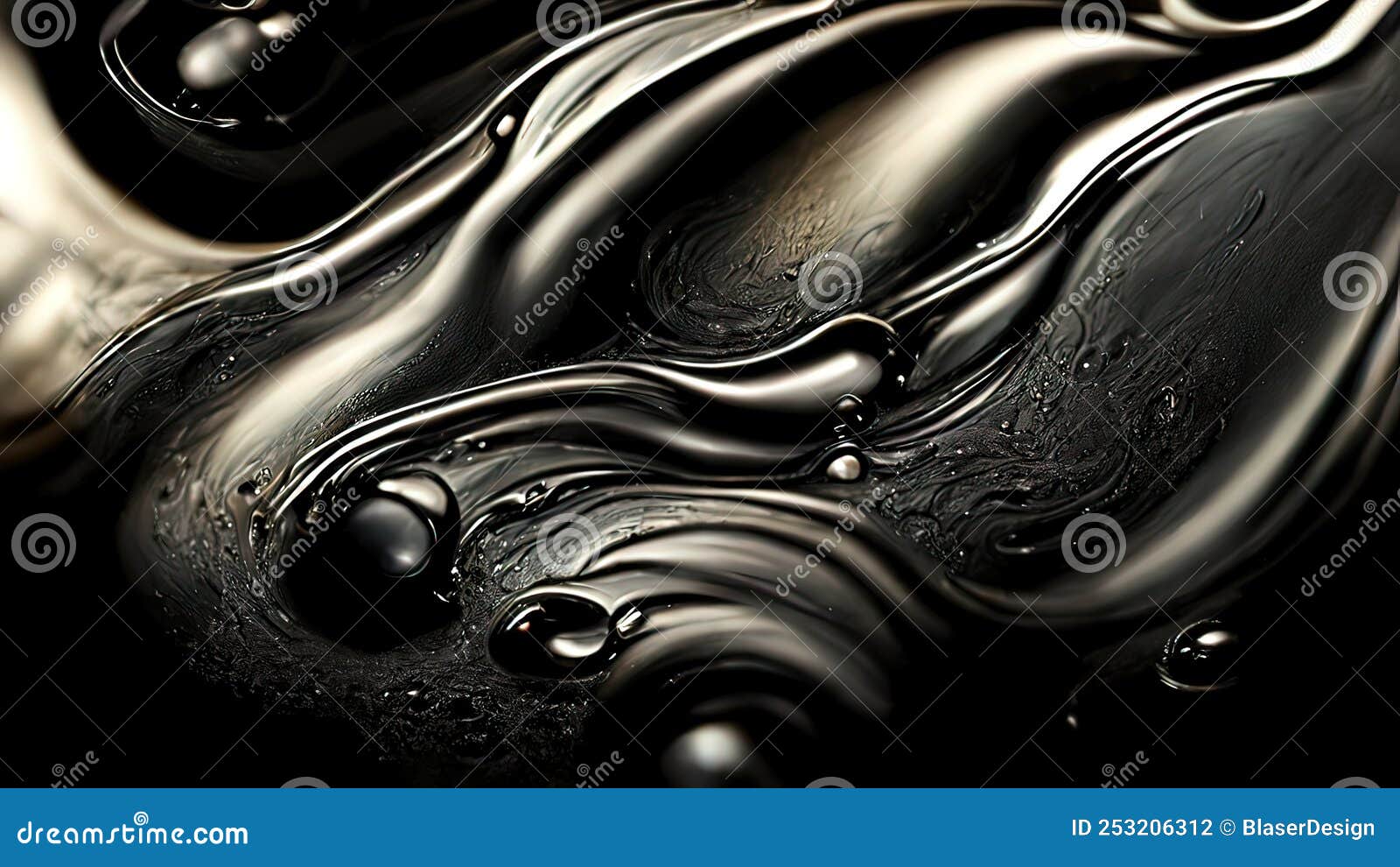 Melted Black Metal. Black Oil, Paint Texture. 4k Background, Abstract Black  Liquid with Bubbles. Viscous Black Melted Metal, 3d Il Stock Illustration -  Illustration of wheel, circle: 253206312