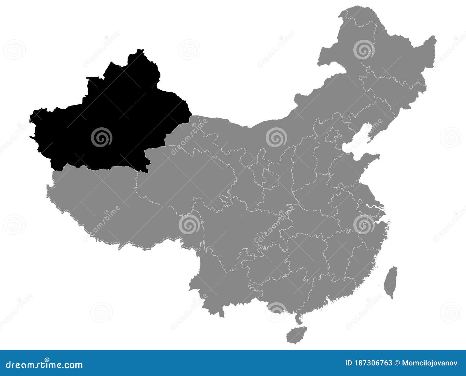 location map of xinjiang uyghur autonomous region