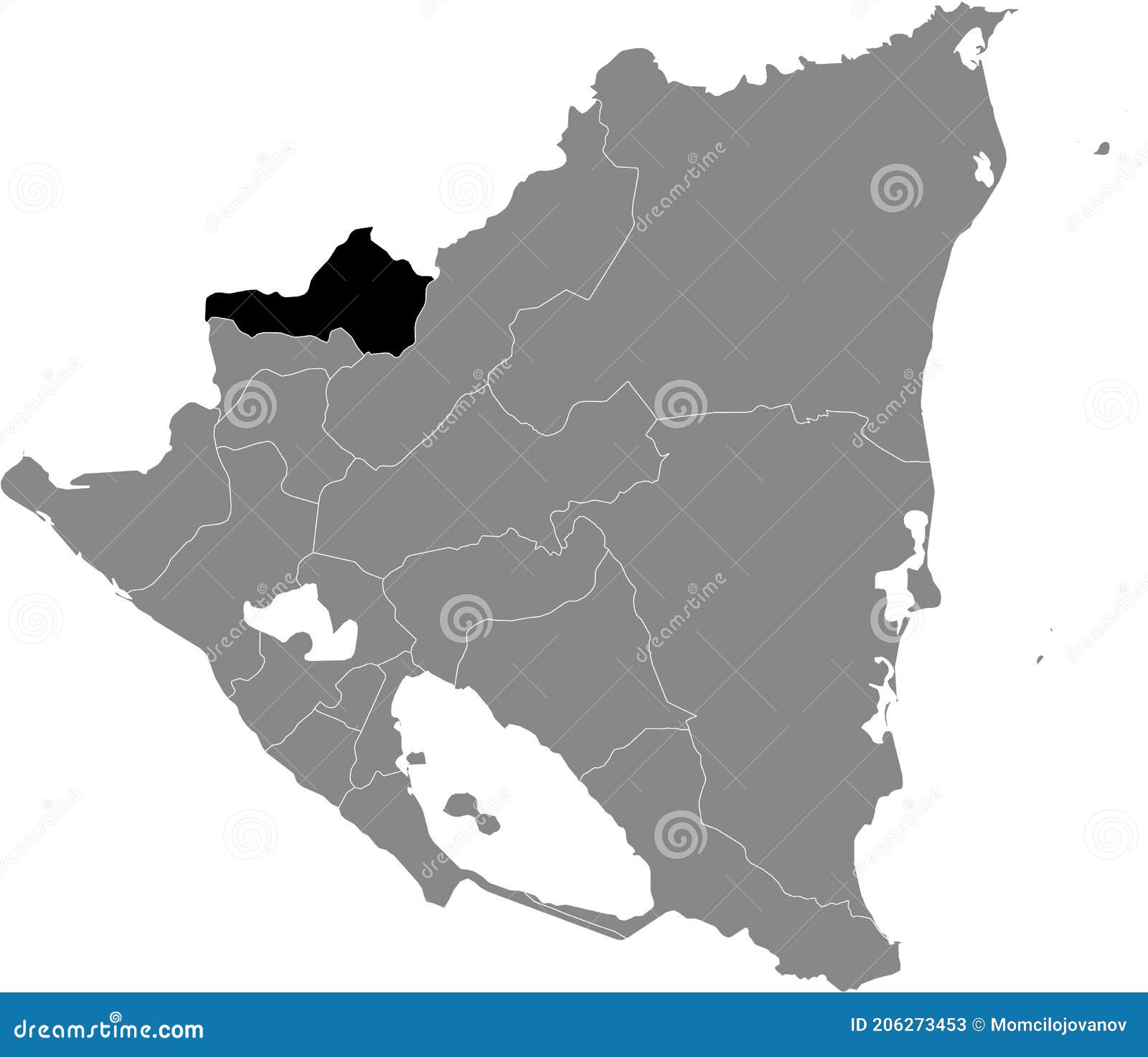 location map of nueva segovia department
