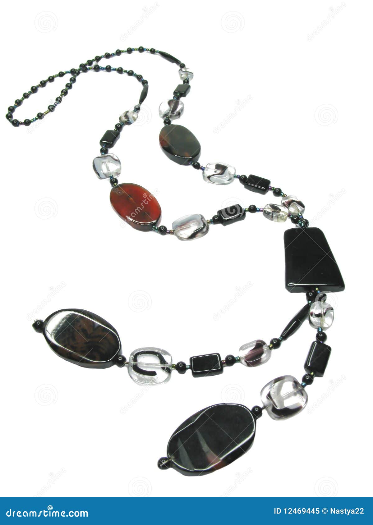Black long beads stock image. Image of crystal, glamour 12469445