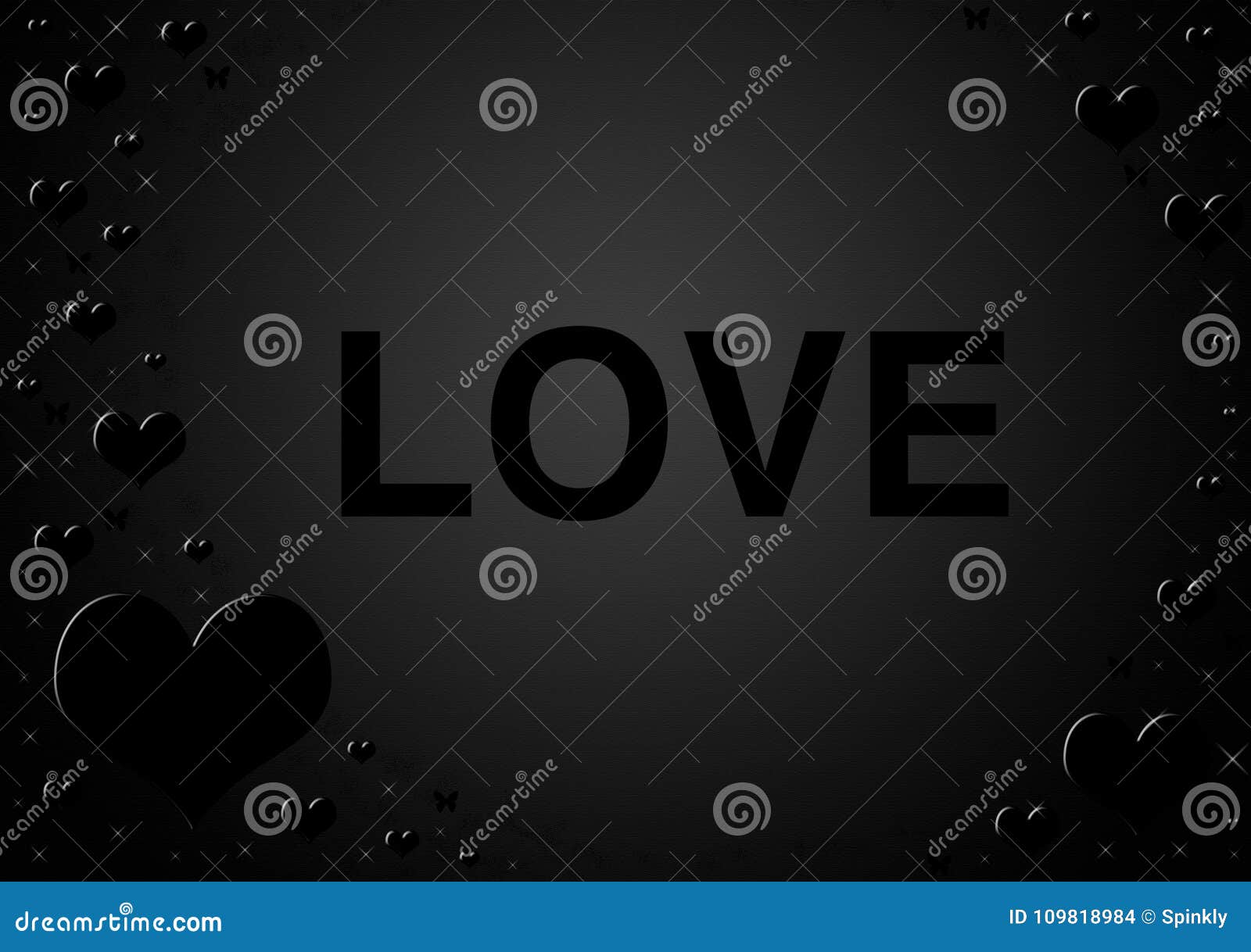 Black Love Hearts Background For Valentine`s Day Stock Illustration