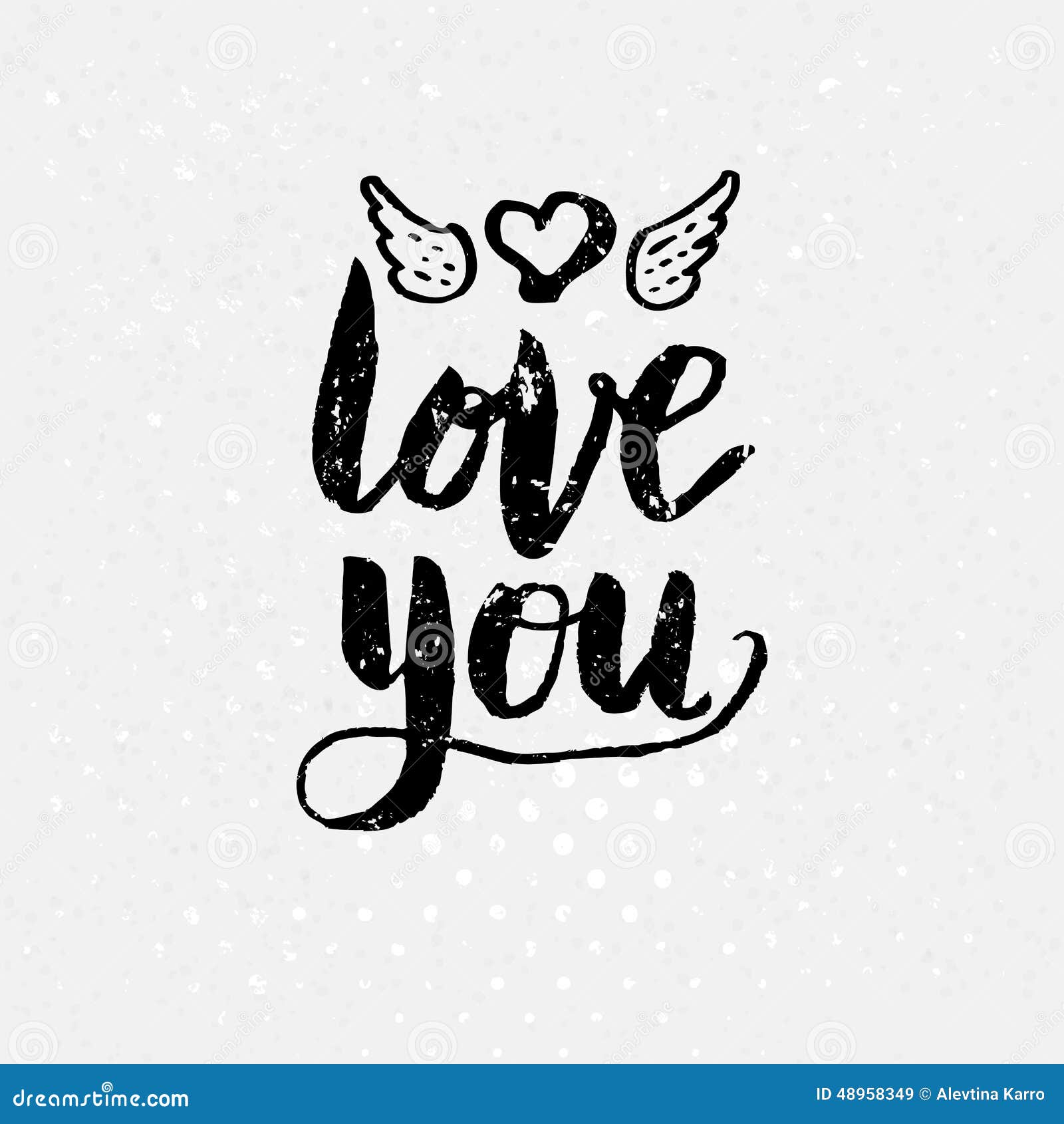 Black Love You Text on Light Background Stock Vector Illustration of