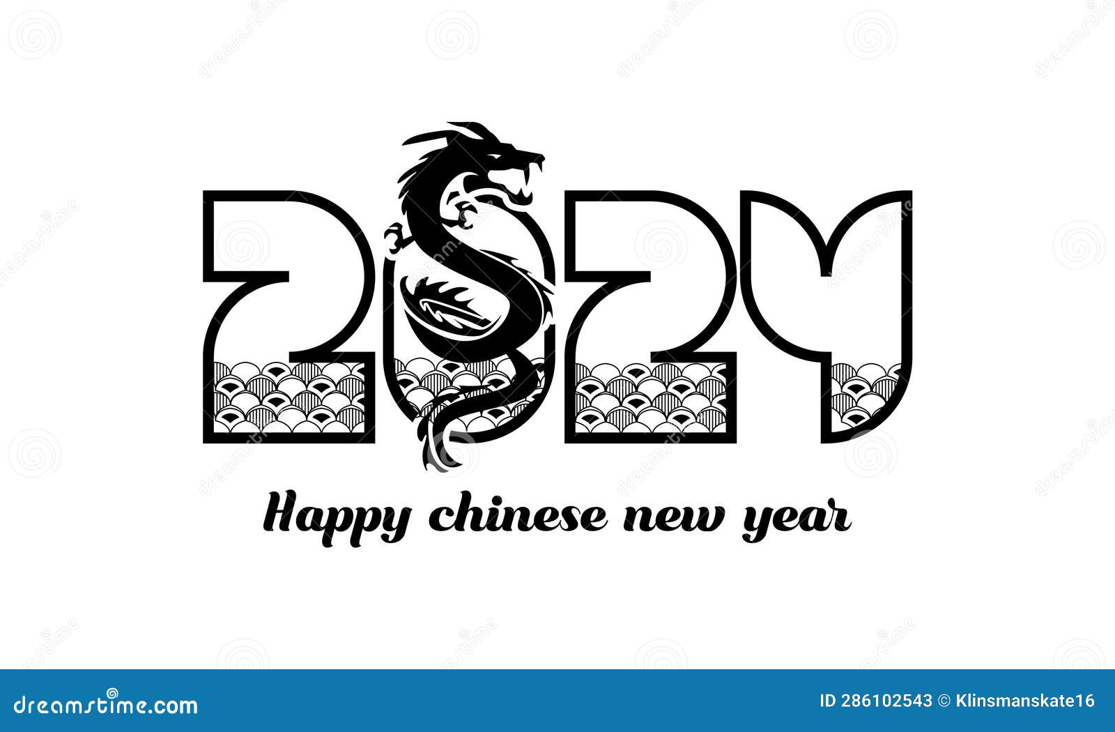 Black Lunar New Year 2024 Dragon Vector Stock Vector Illustration of