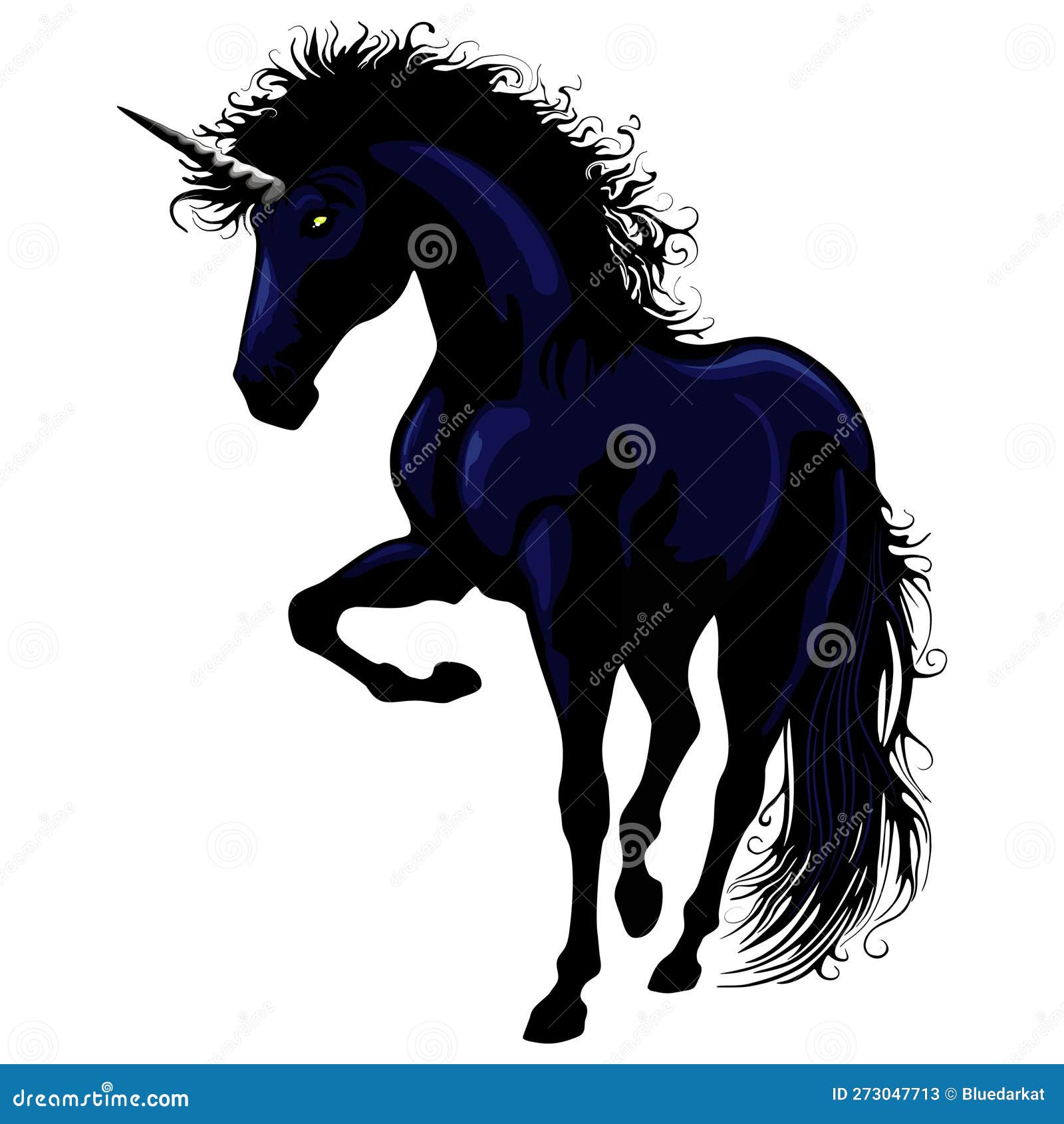 unicorn black magic dark side fantasy creature    on white