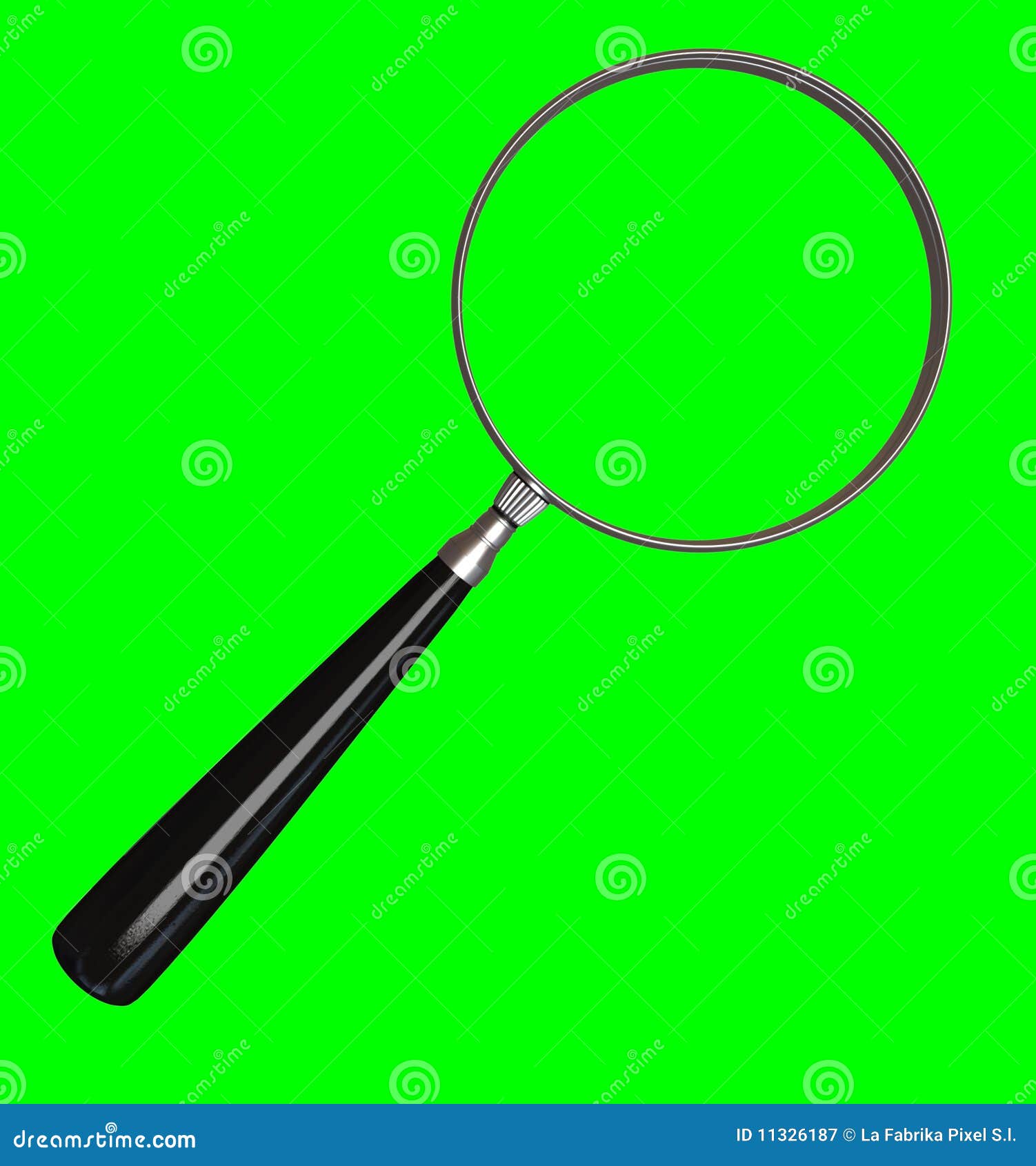 Black Magnifying Glass on Green Stock Illustration Illustration of